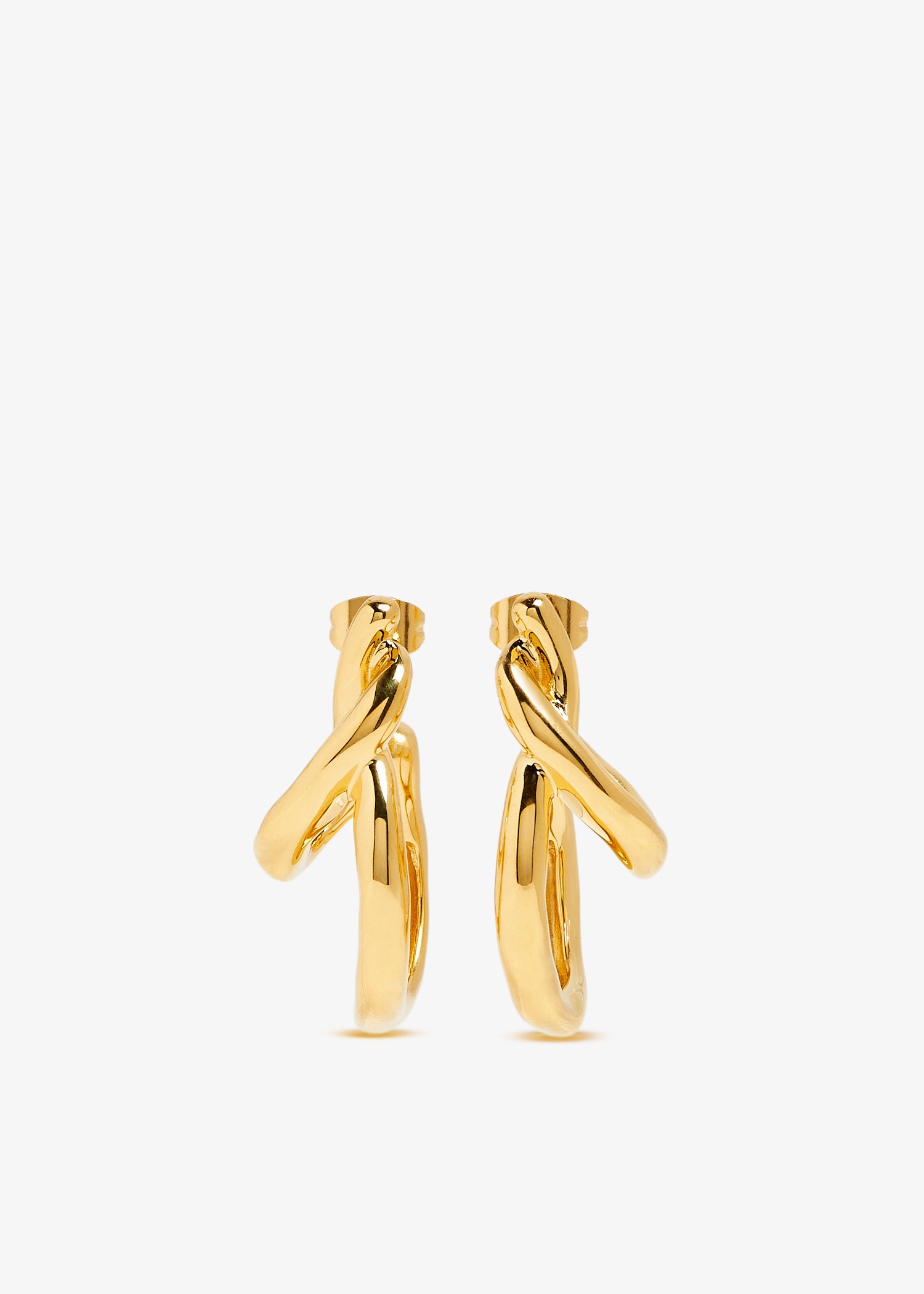 

Molten twisted double hoop earrings, Gold