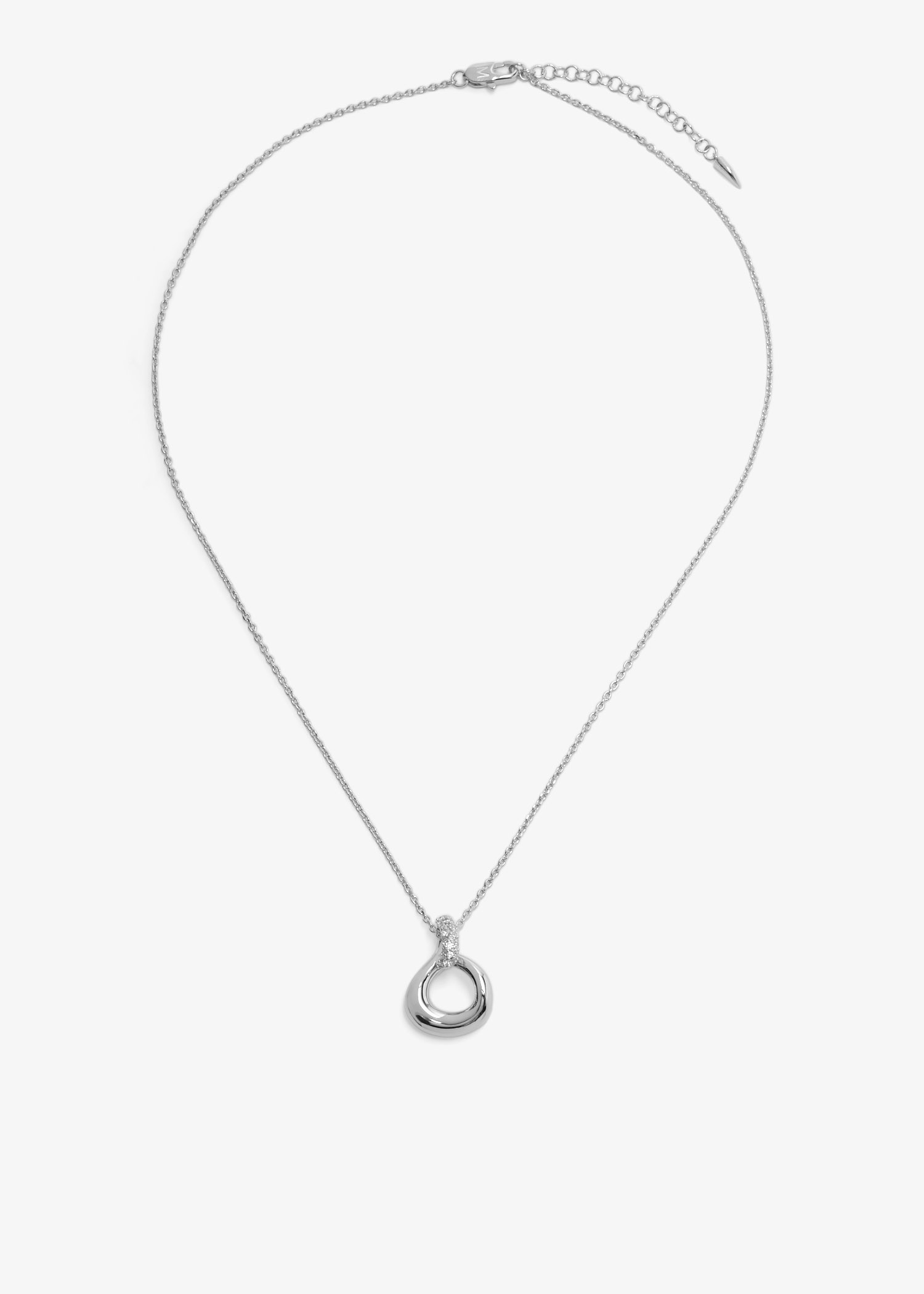 

Molten Snow twisted pendant necklace, Silver