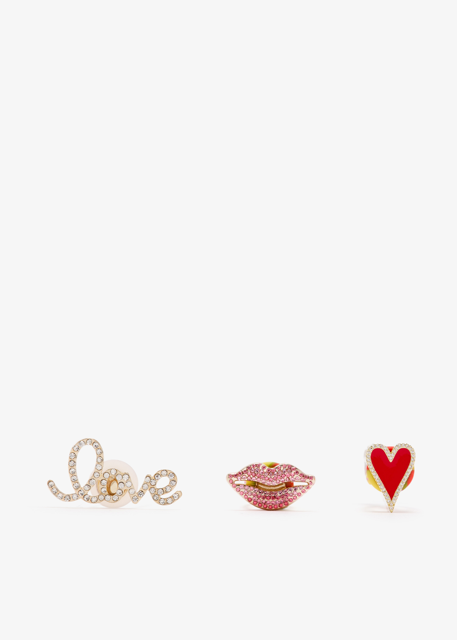 

Crystal-embellished shoe charms, set of 3, Gold