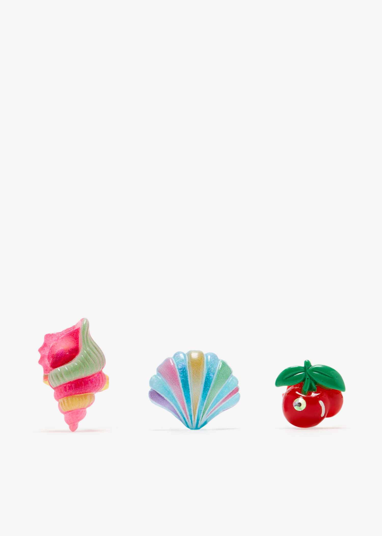 

Resin shoe charm, set of 3, Multicolored