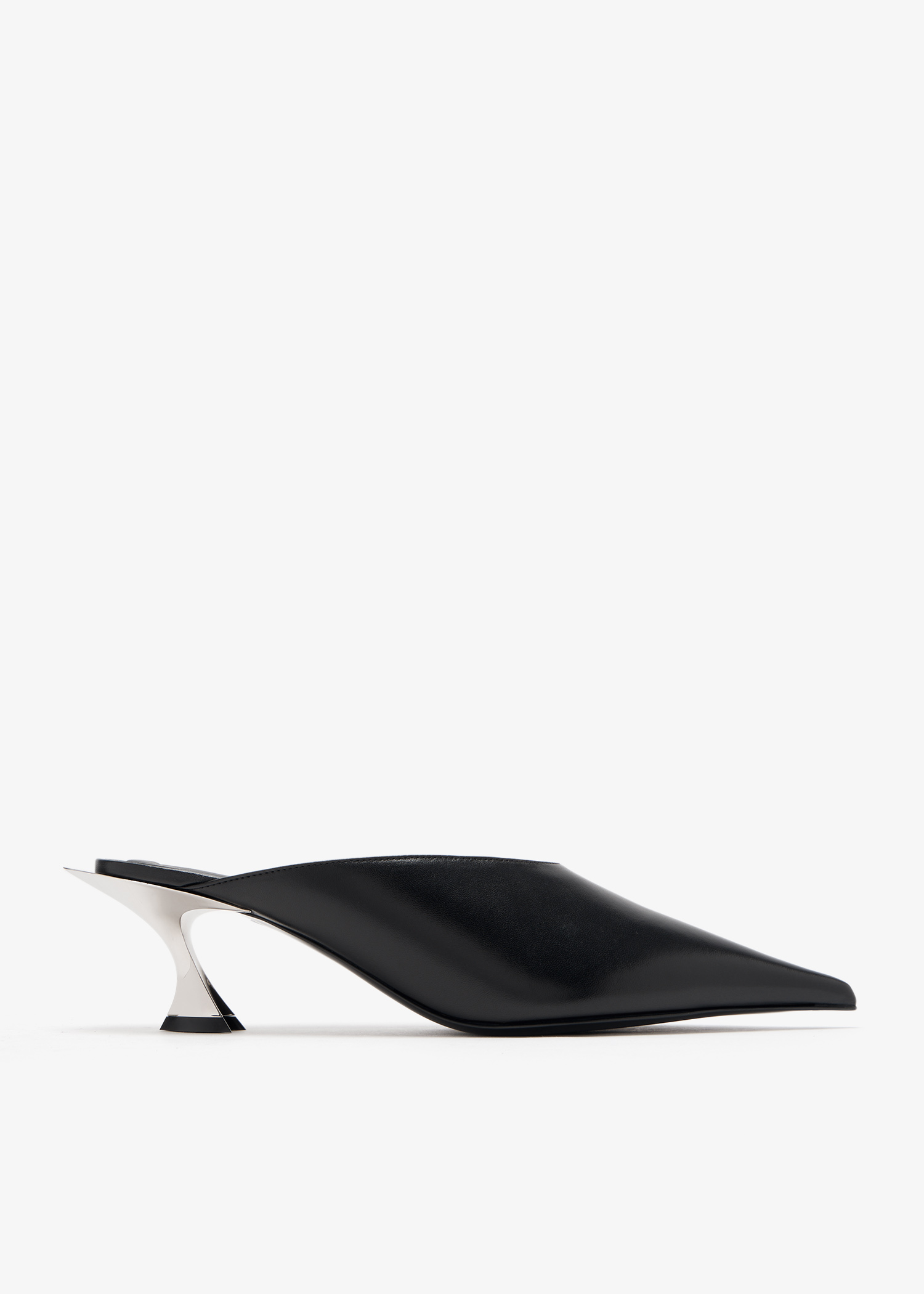 

Leather kitten mules, Black