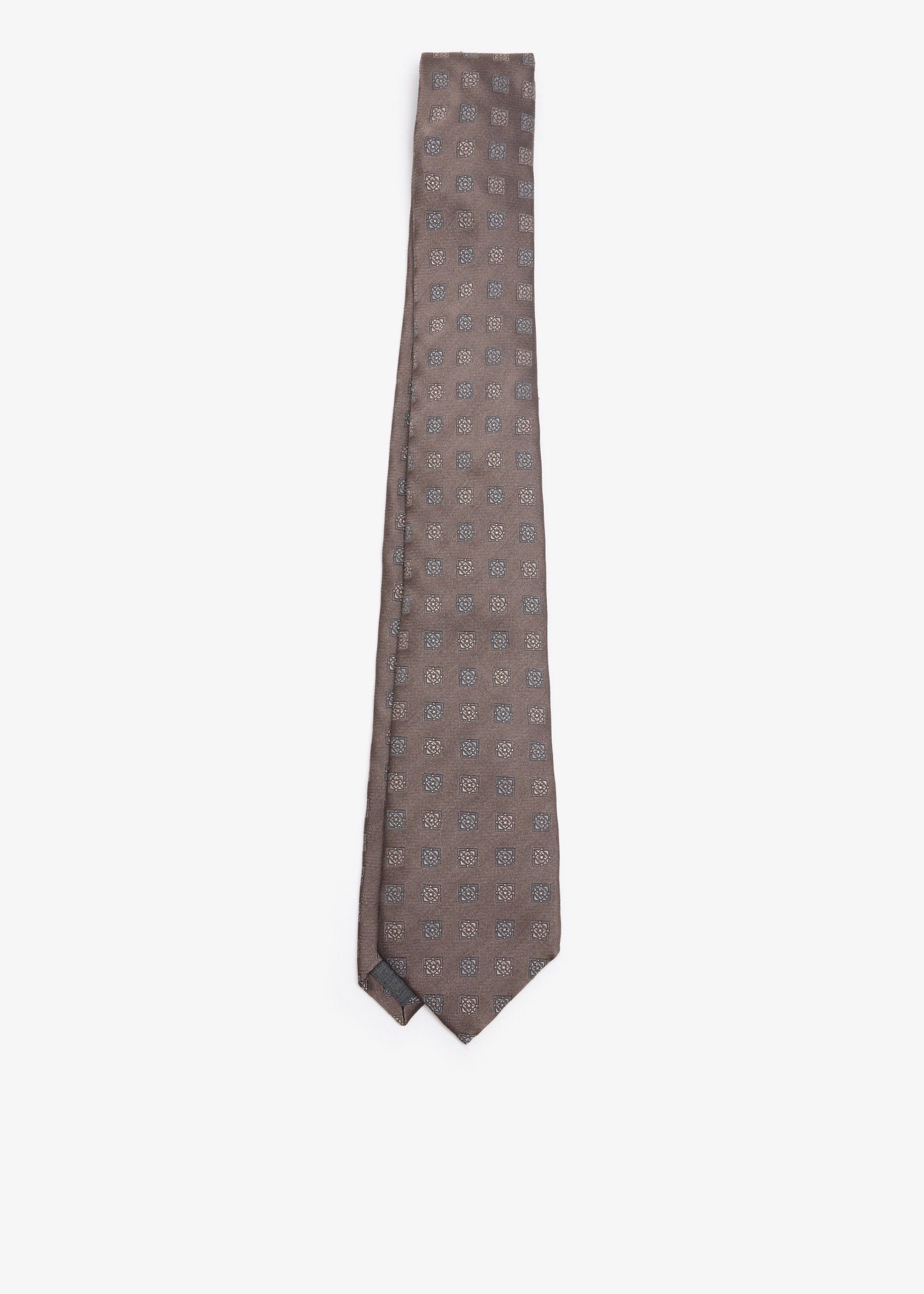

Patterned silk tie, Brown