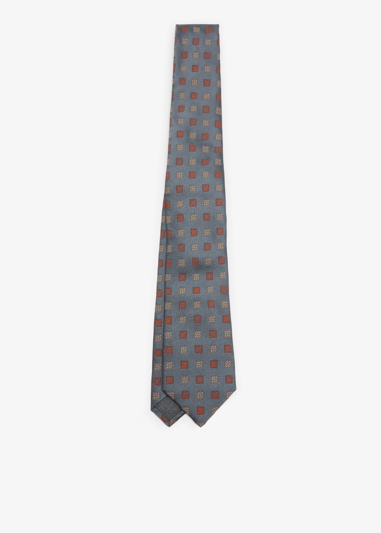

Patterned silk tie, Brown