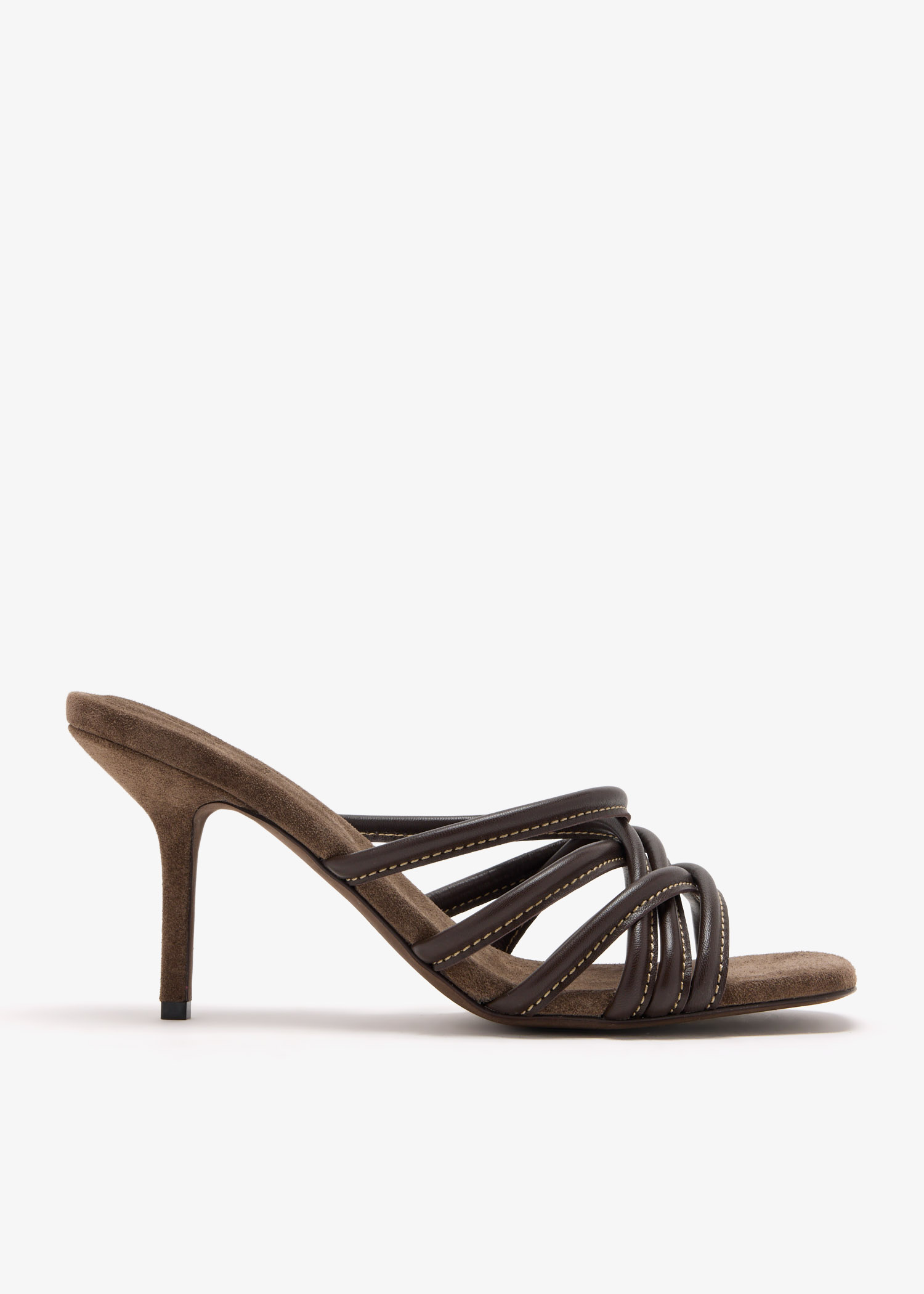 

Leather strappy sandals, Brown