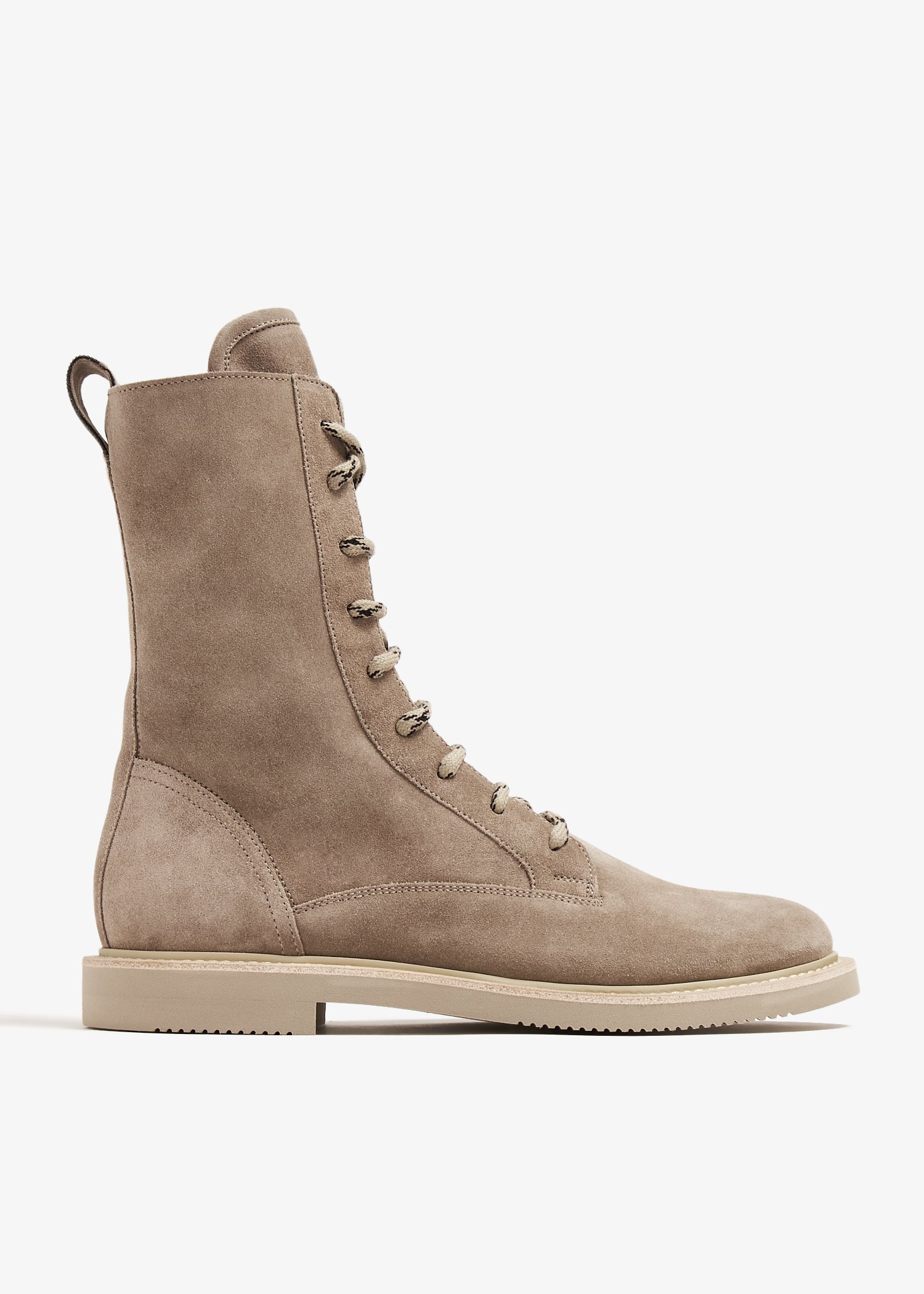 

Suede lace-up boots, Beige