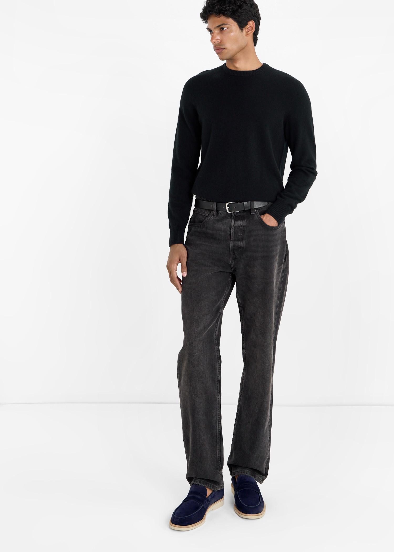 

Suede penny loafers, Navy