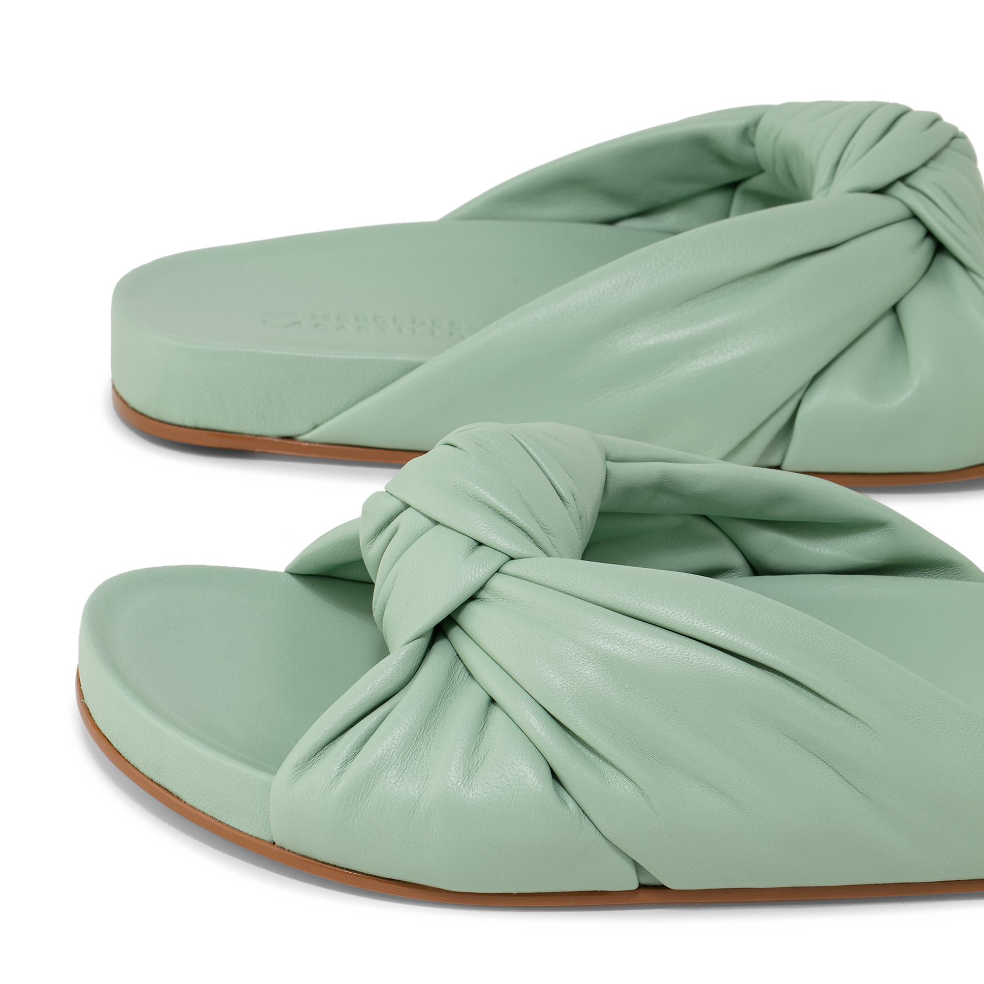 

Knotted slide sandals, Green