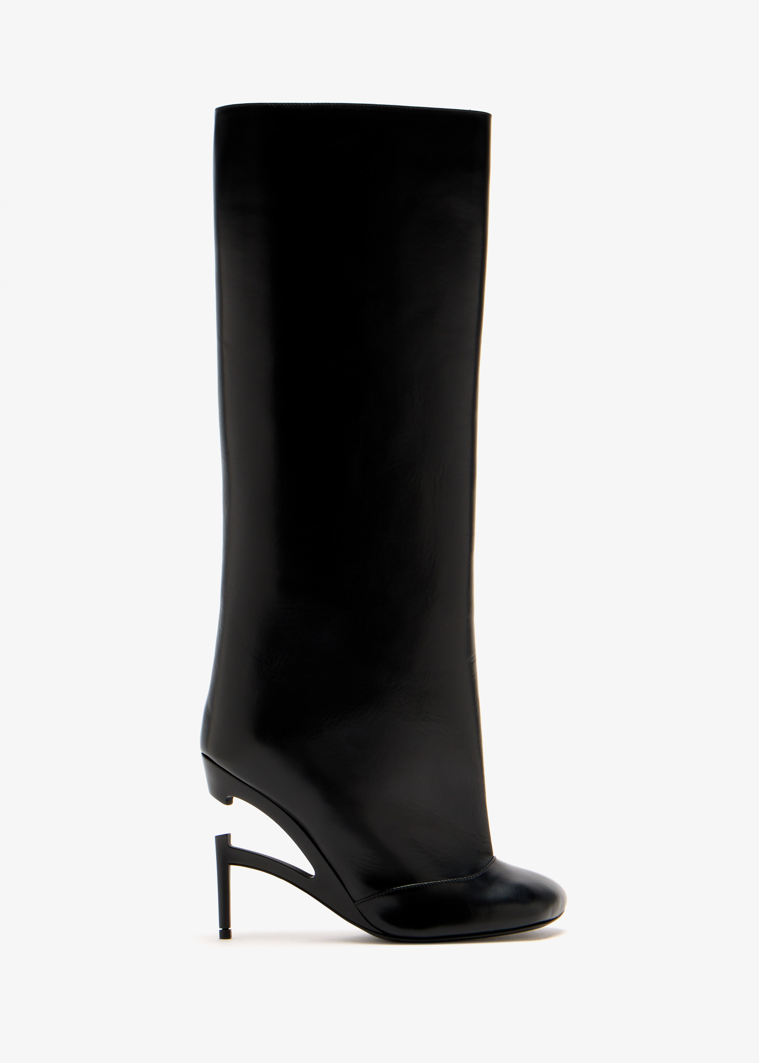 

Broken heel knee-high boots, Black