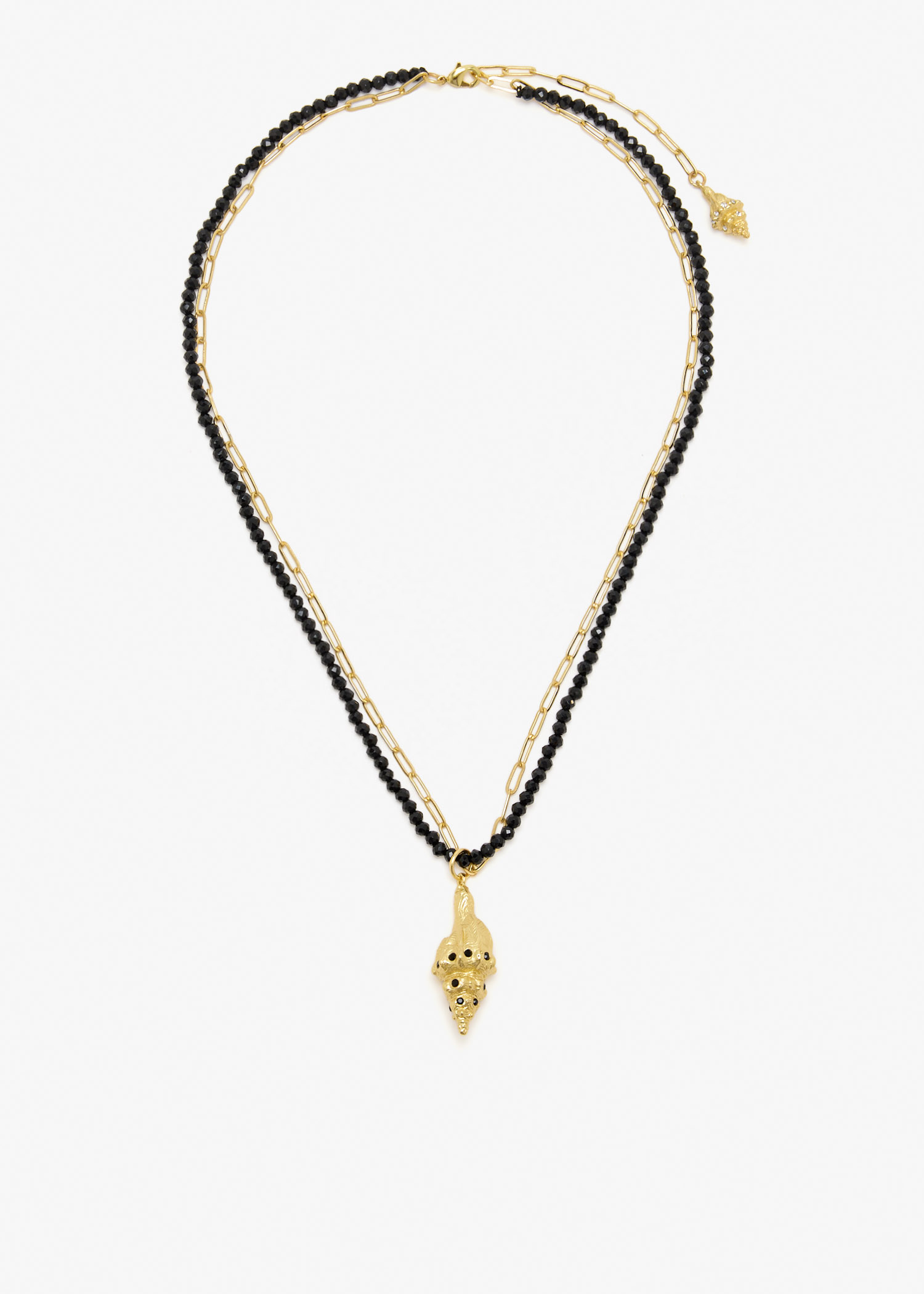 

Noir Shell necklace, Gold