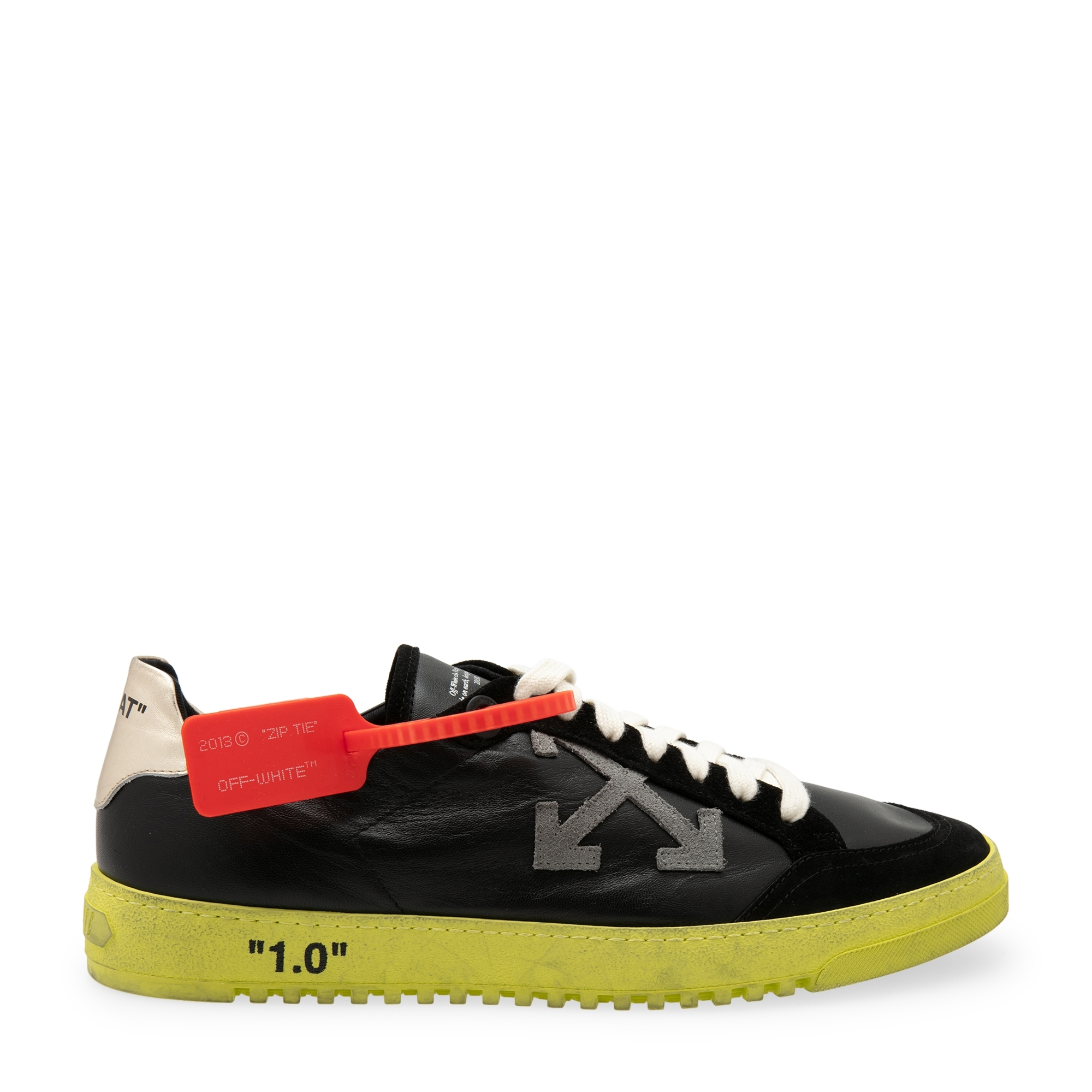 

2. leather sneakers, Black