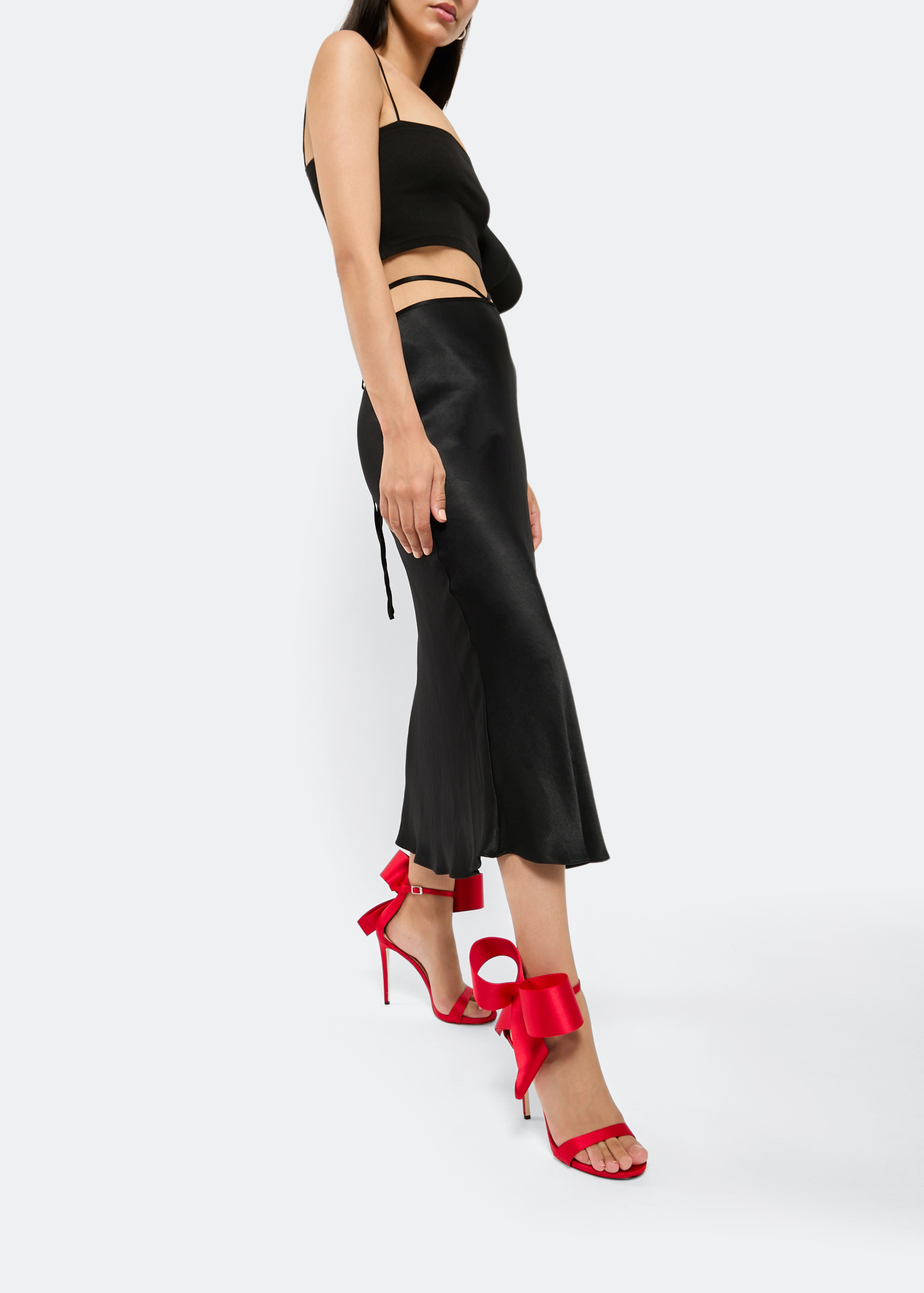 

Bow open-toe sandals, Red