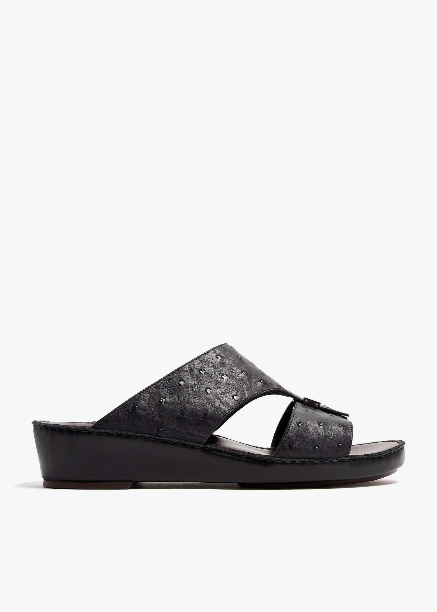 

Cerchio Ostrich sandals, Black