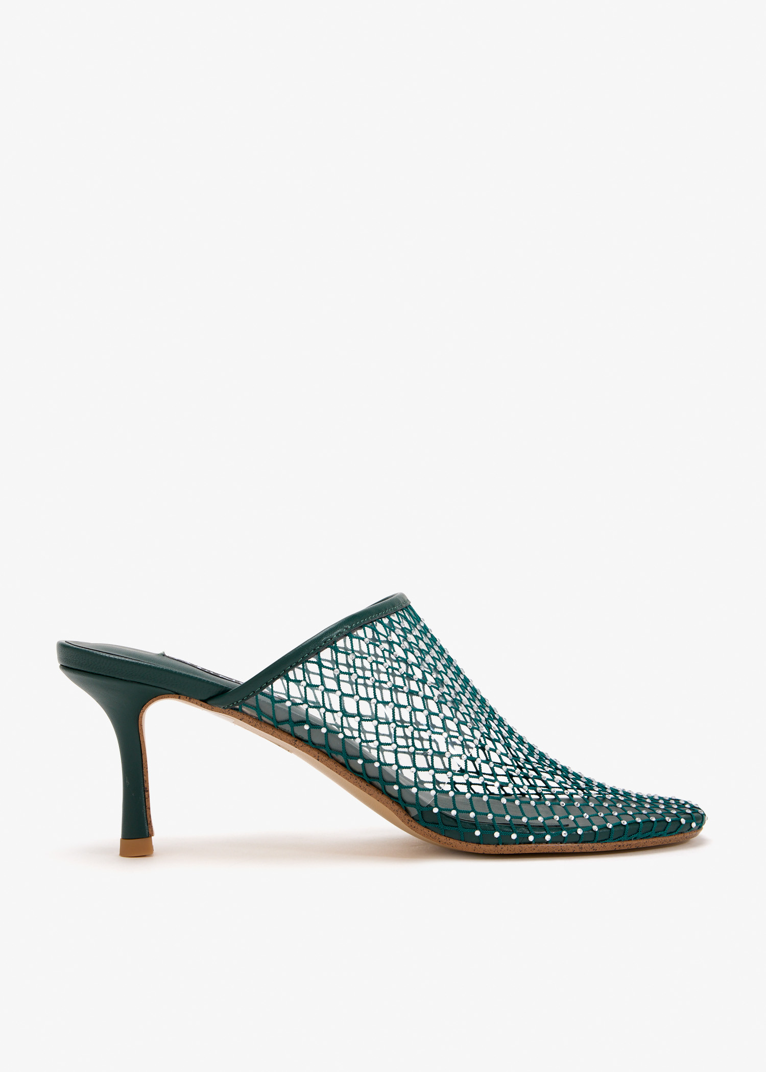 

Pam 70 Crystal-embellished mules, Green