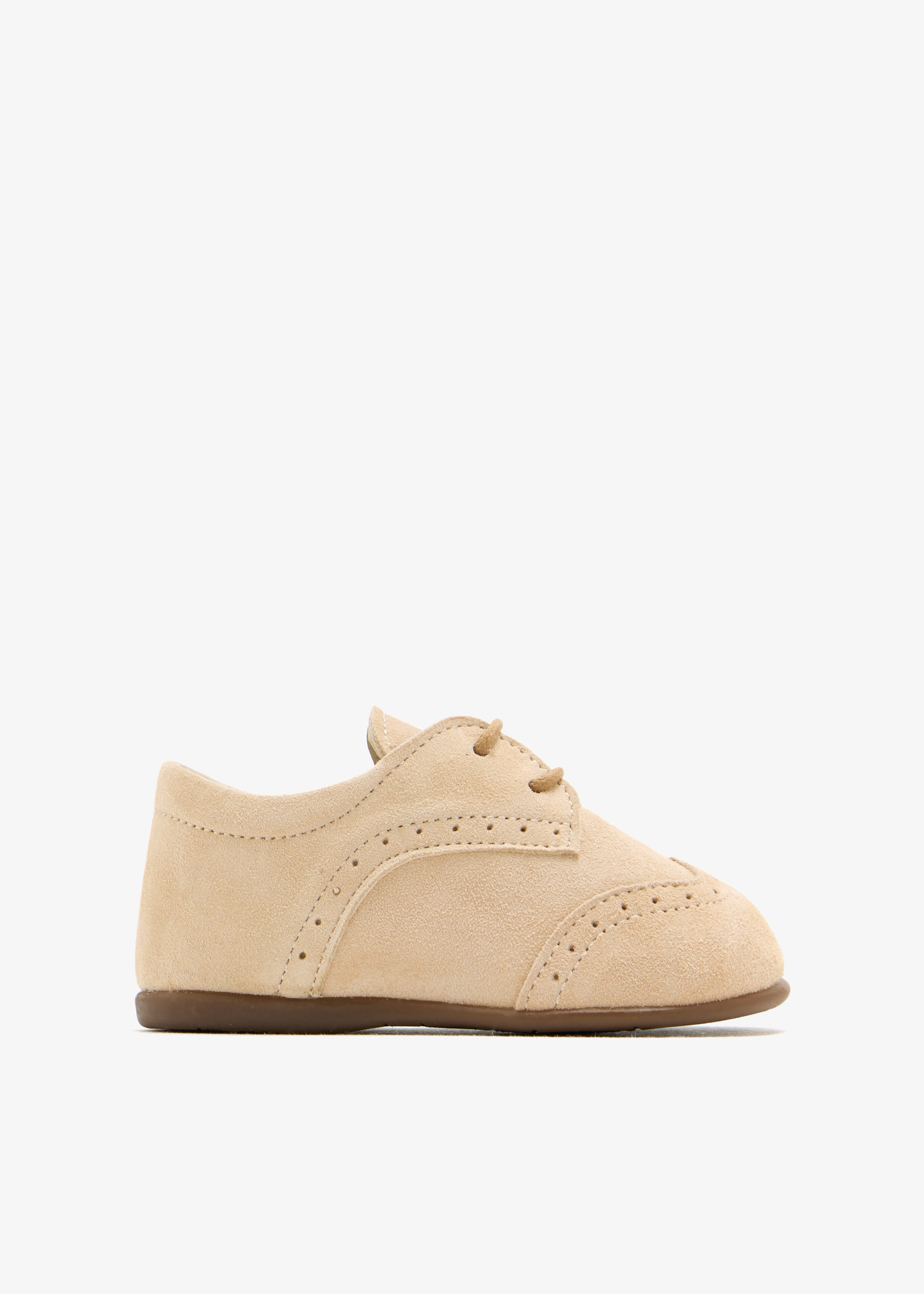 

Suede lace-up shoes, Beige