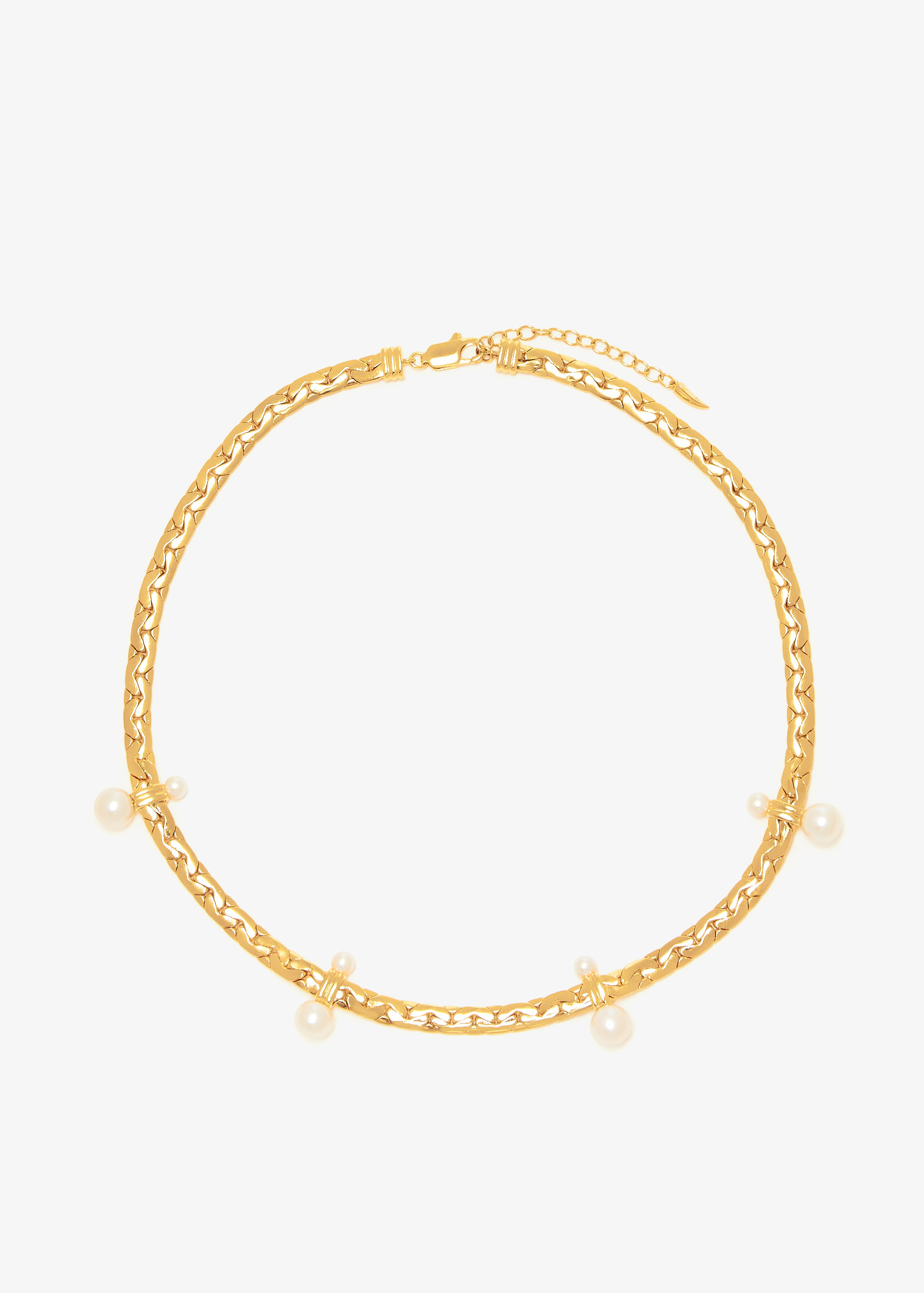 

Floating Pearl Cobra chain choker, Gold