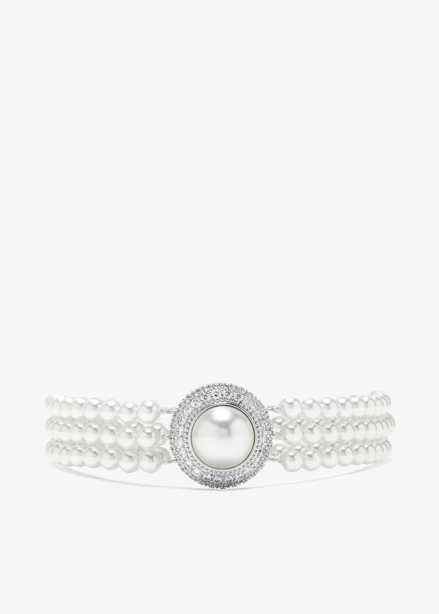 

Small Crystal Pearl choker, Silver