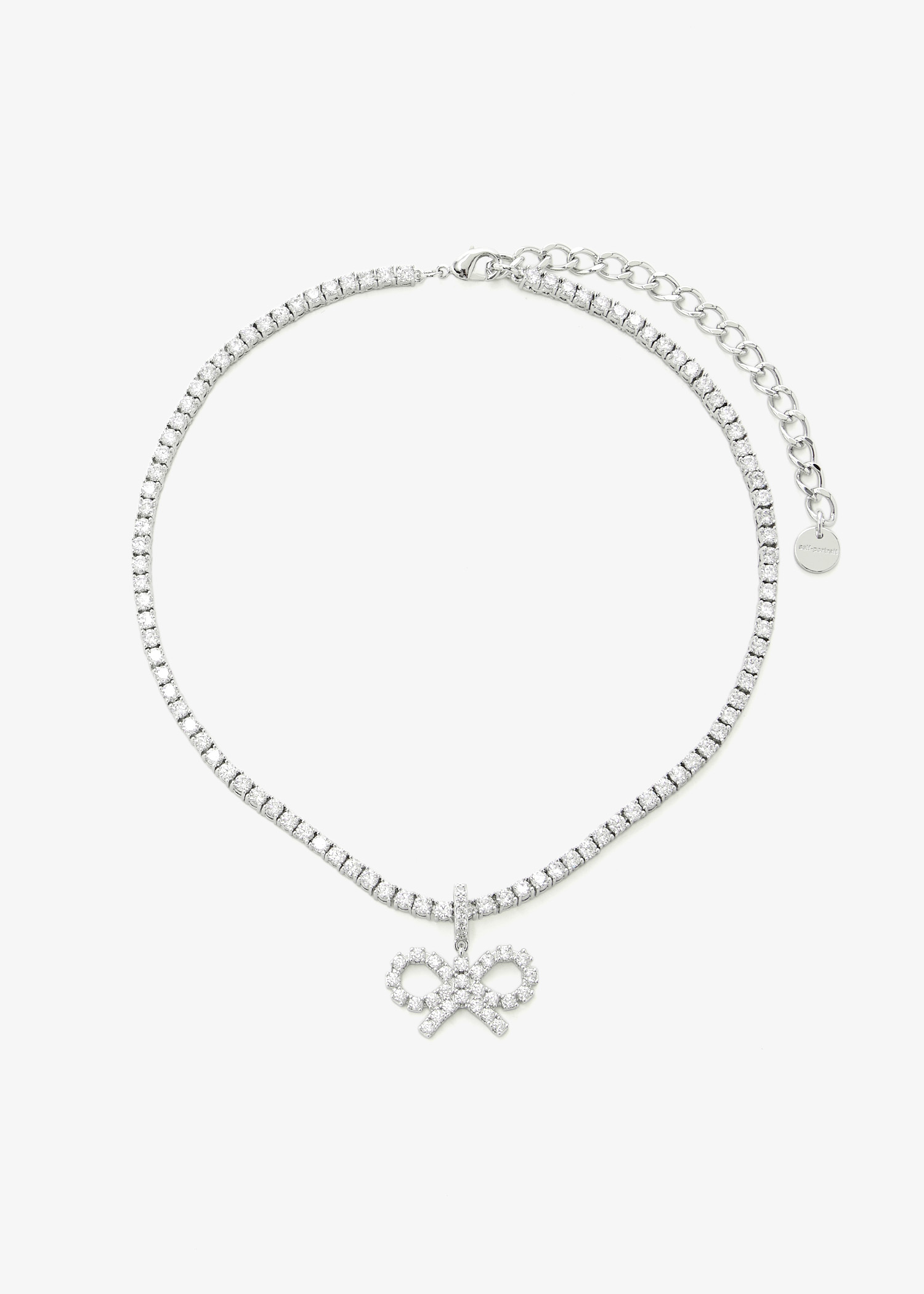 

Crystal Bow tennis necklace, Silver