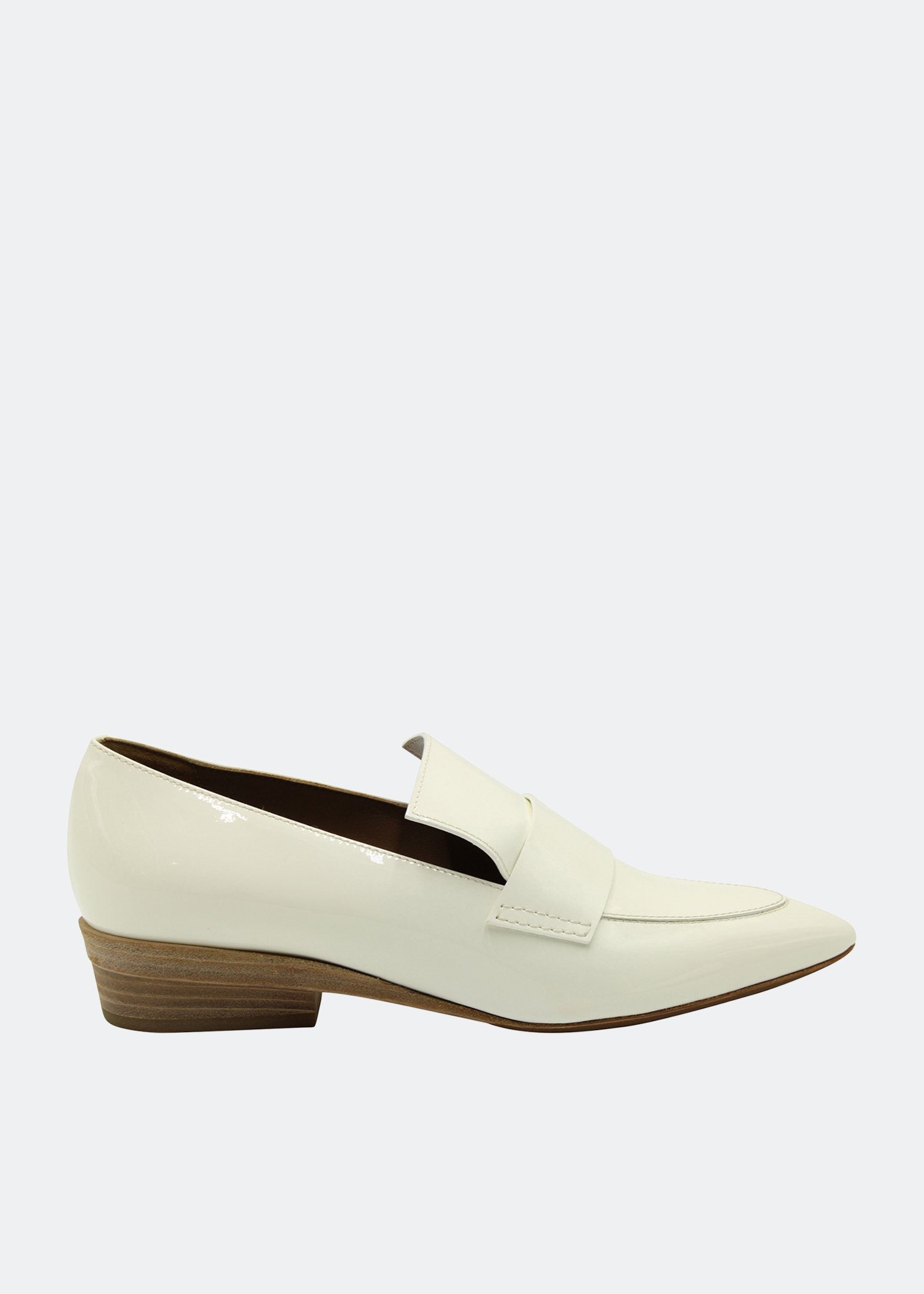 

Patent leather loafers, White