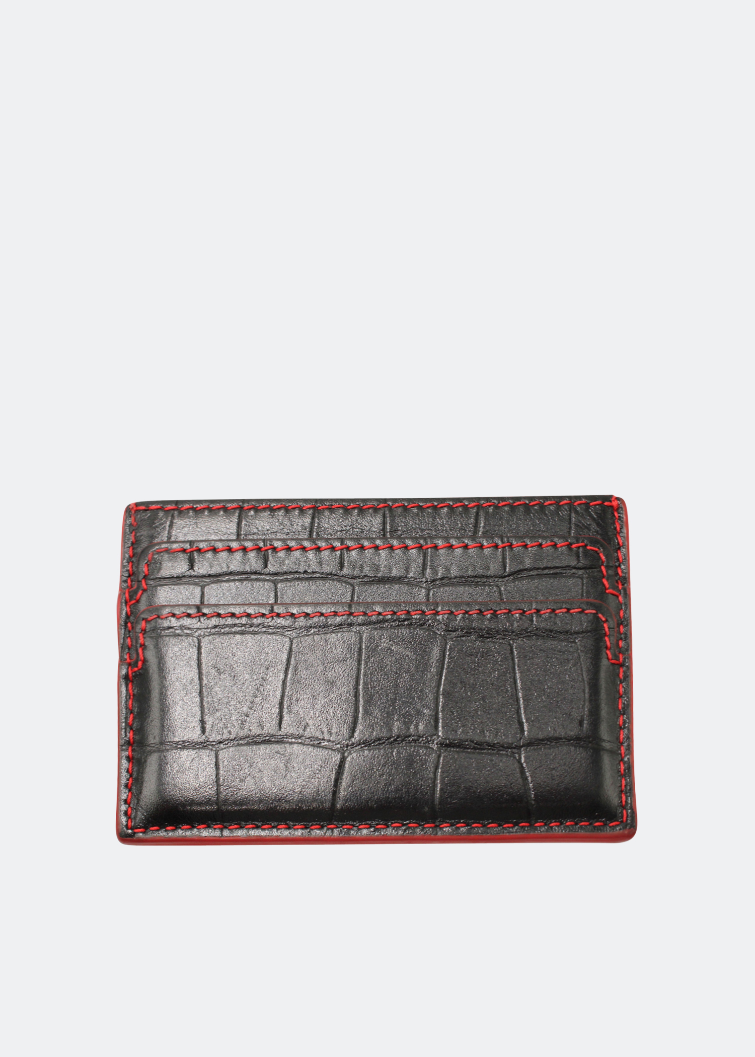 

Croc-effect card holder, Black