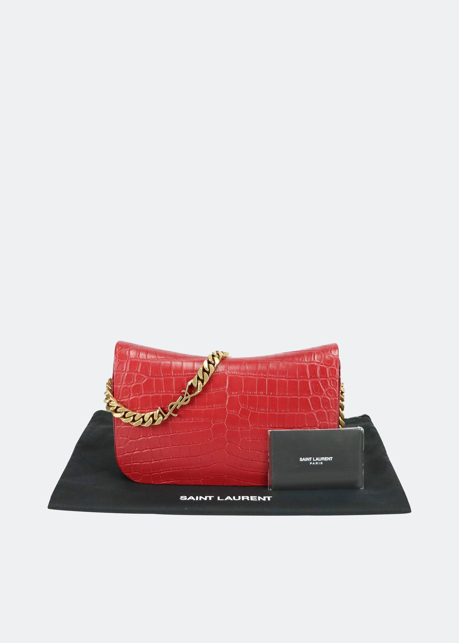 

Elise bag in red crocodile embossed leather