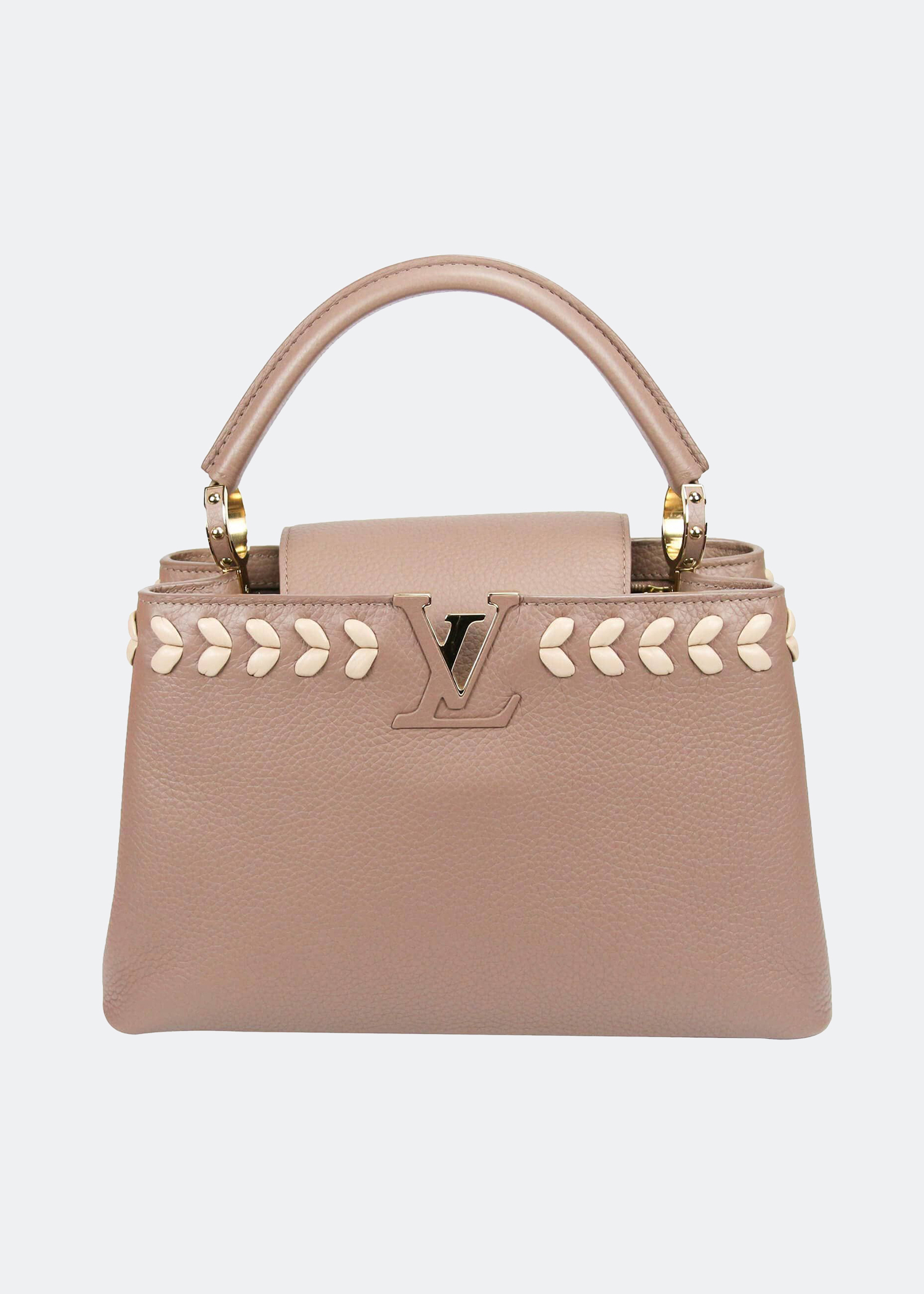 

Capucines MM bag in taupe leather, Brown