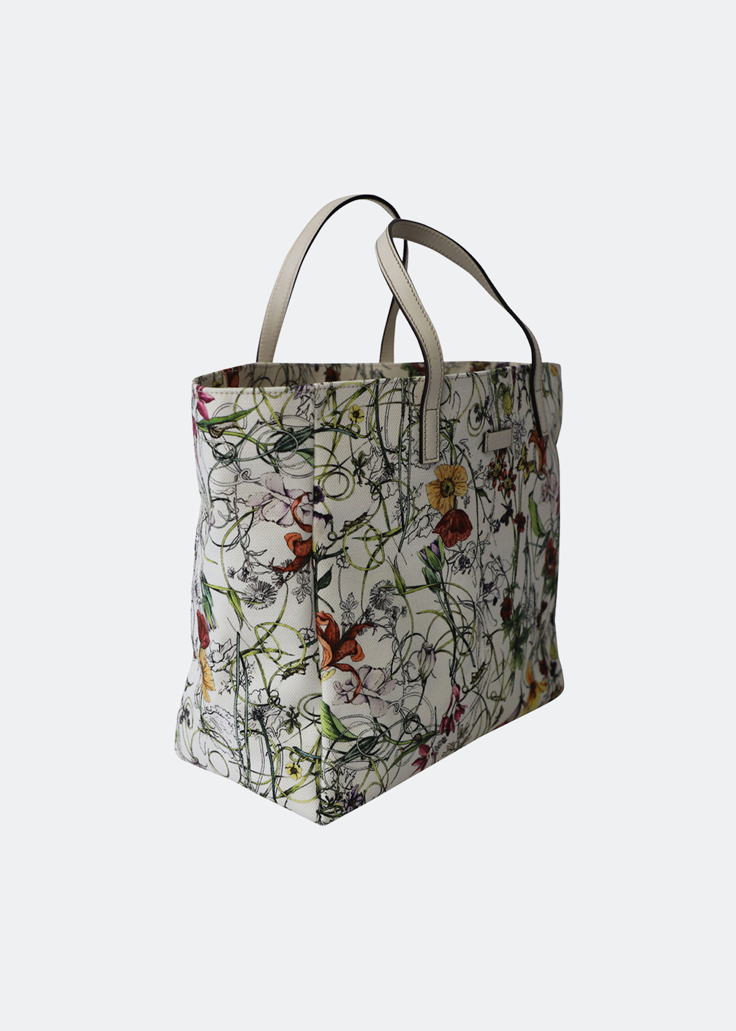 

Floral tote bag, White