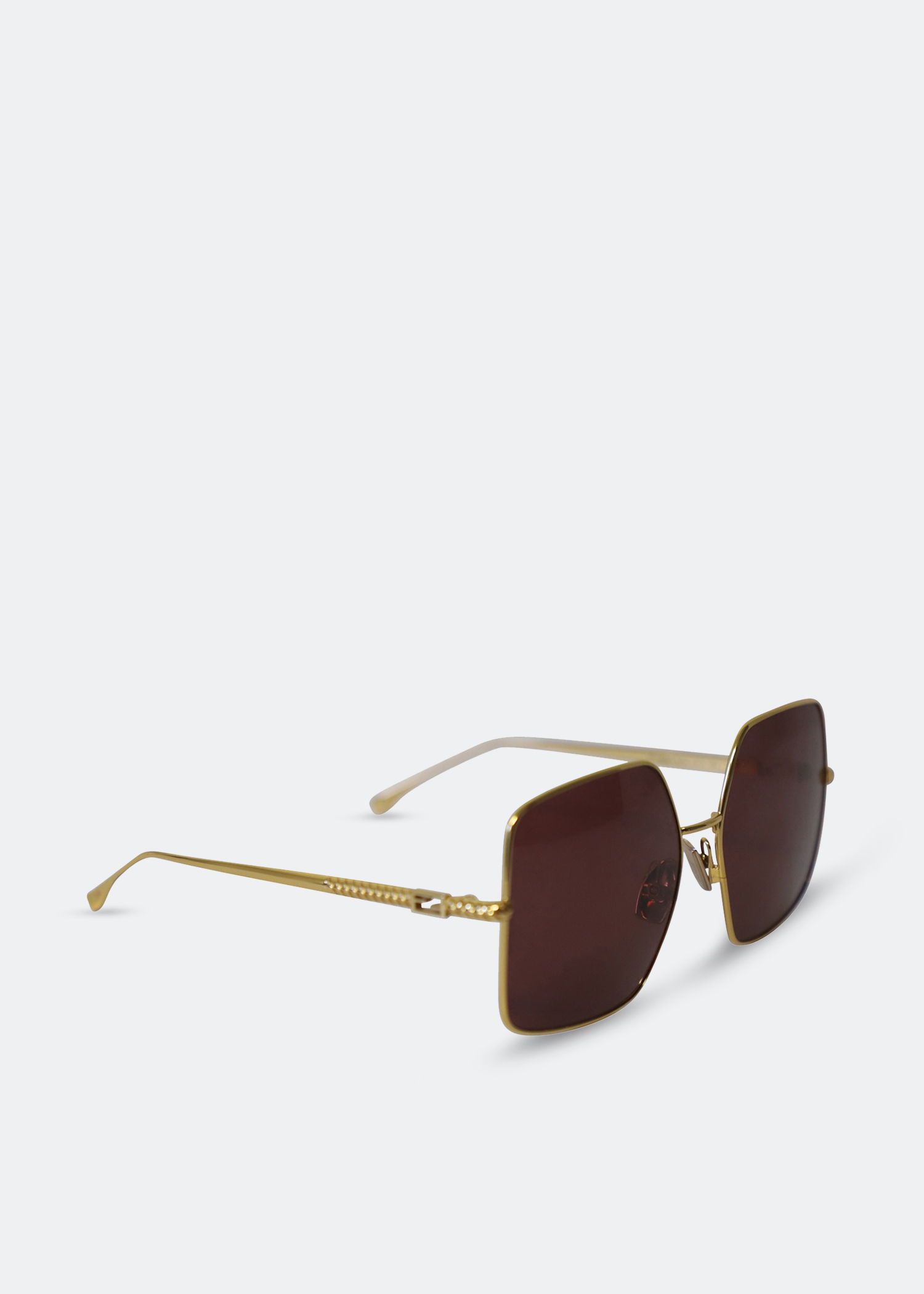 

Square frame sunglasses in gold metal