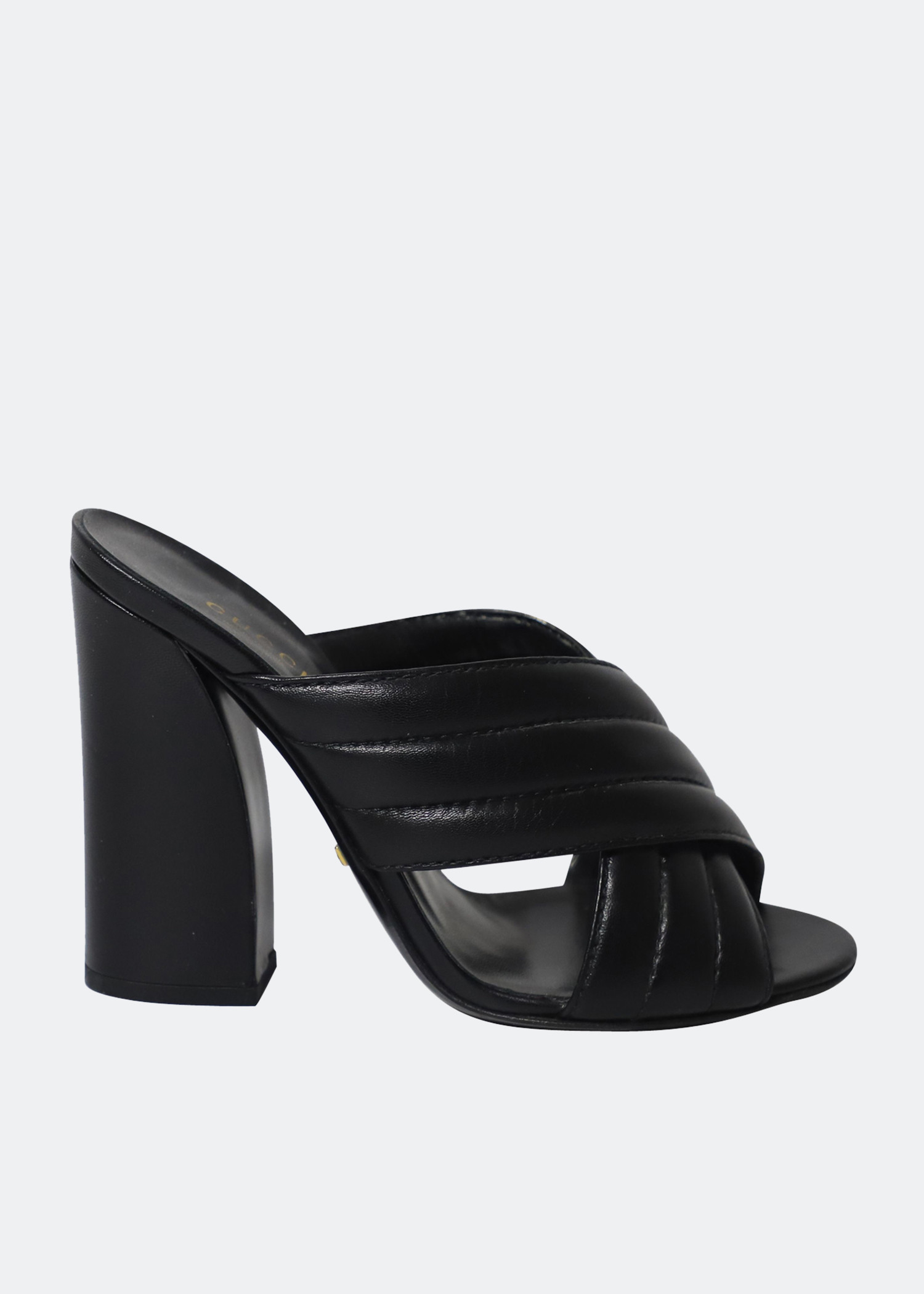 

Crossover block heel sandals, Black