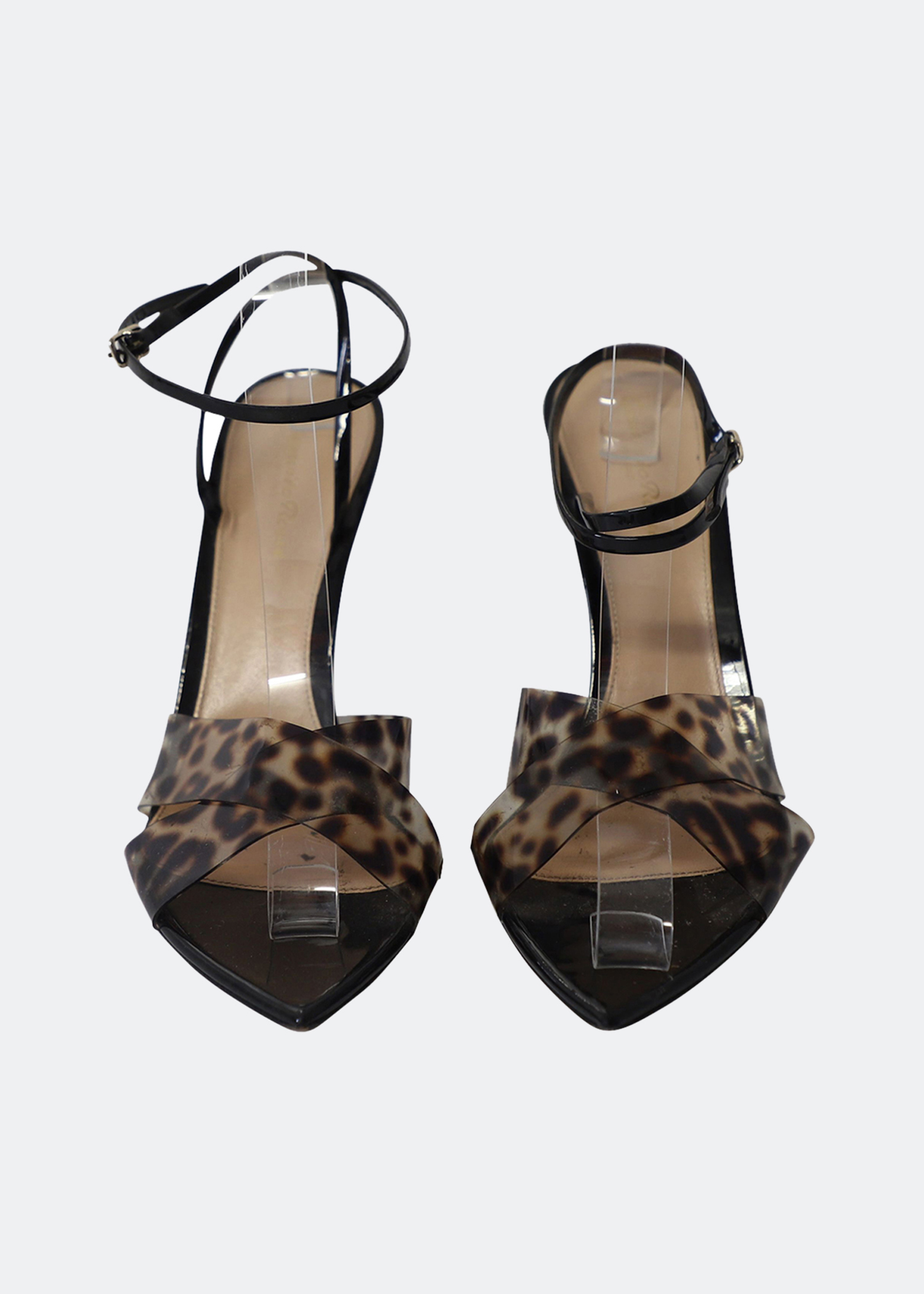 

Cross-strap high-heel sandals, Black