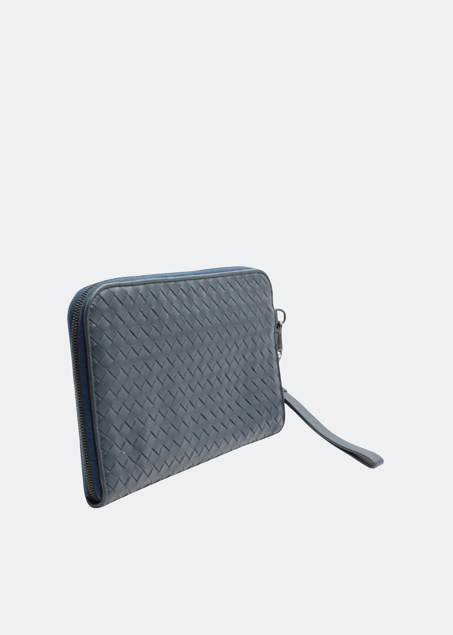 

Intrecciato document case in navy blue leather