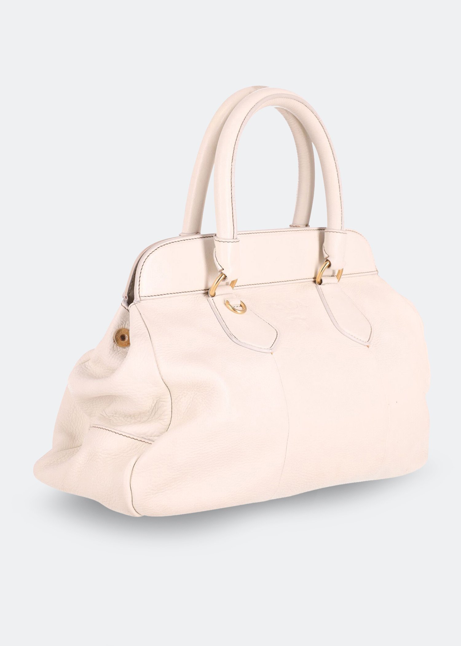 

Leather handbag, White