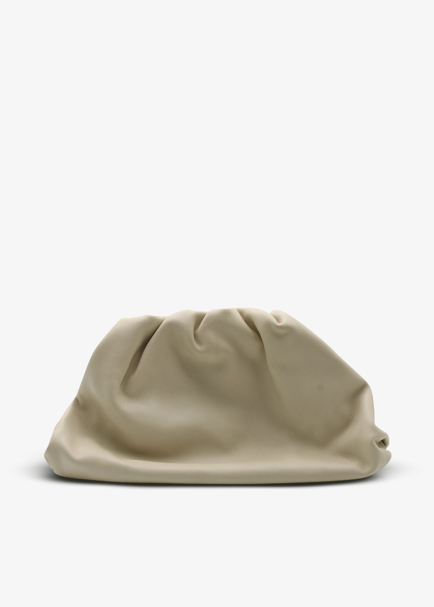 

Leather Pouch clutch, Beige