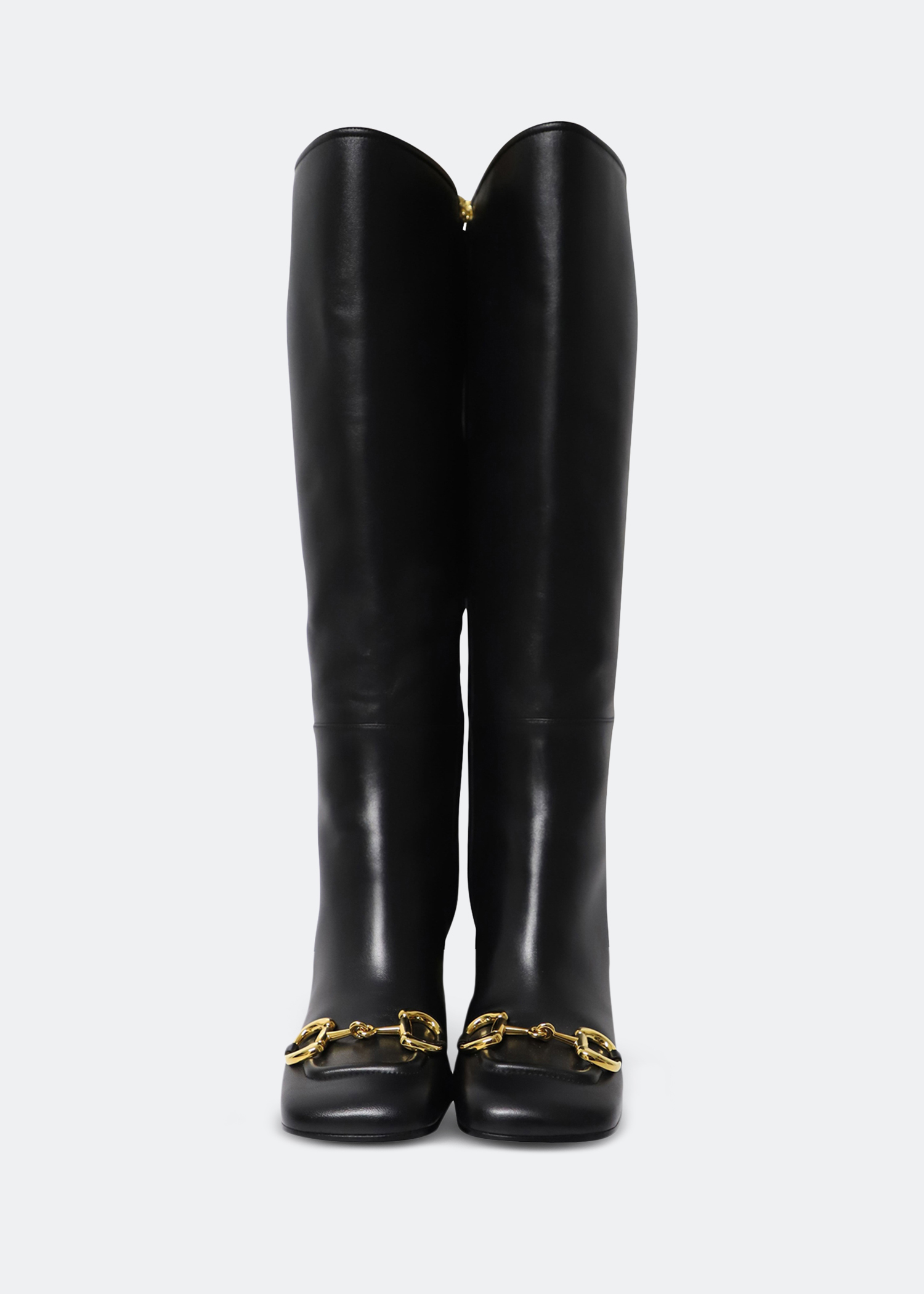 

Horsebit knee-high boots, Black