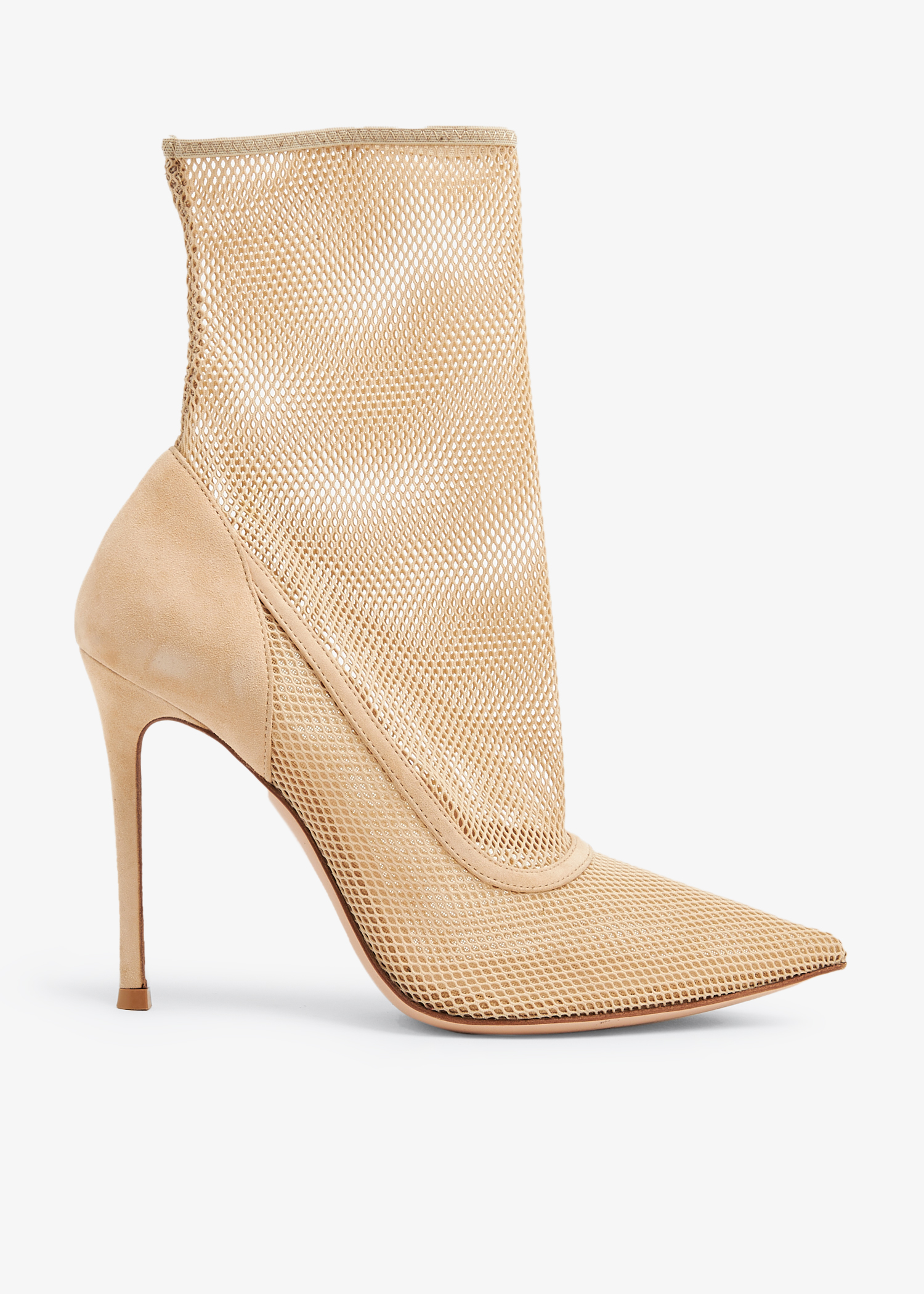 

Erin fishnet sock boots, Beige