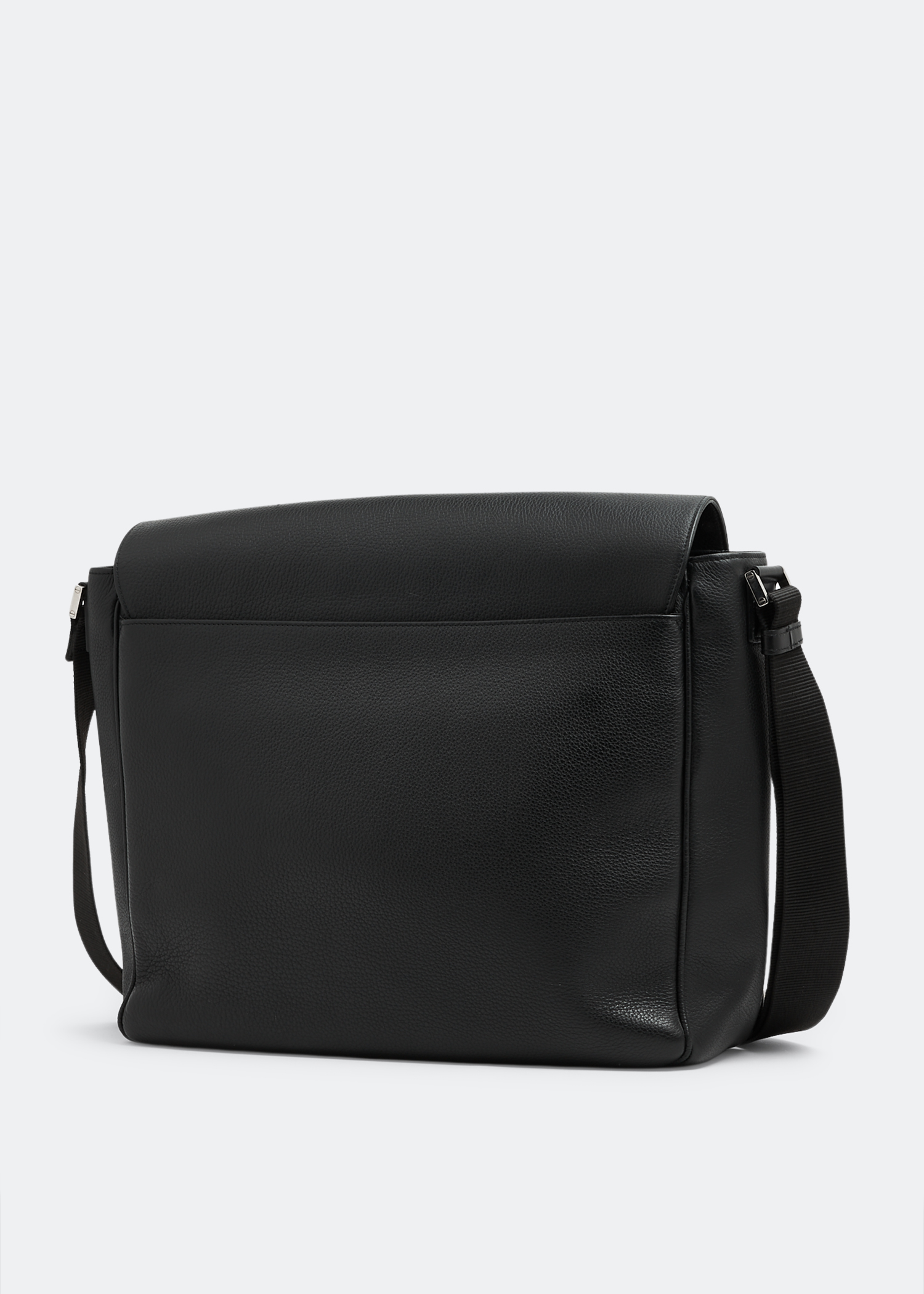 

Leather messenger bag, Black