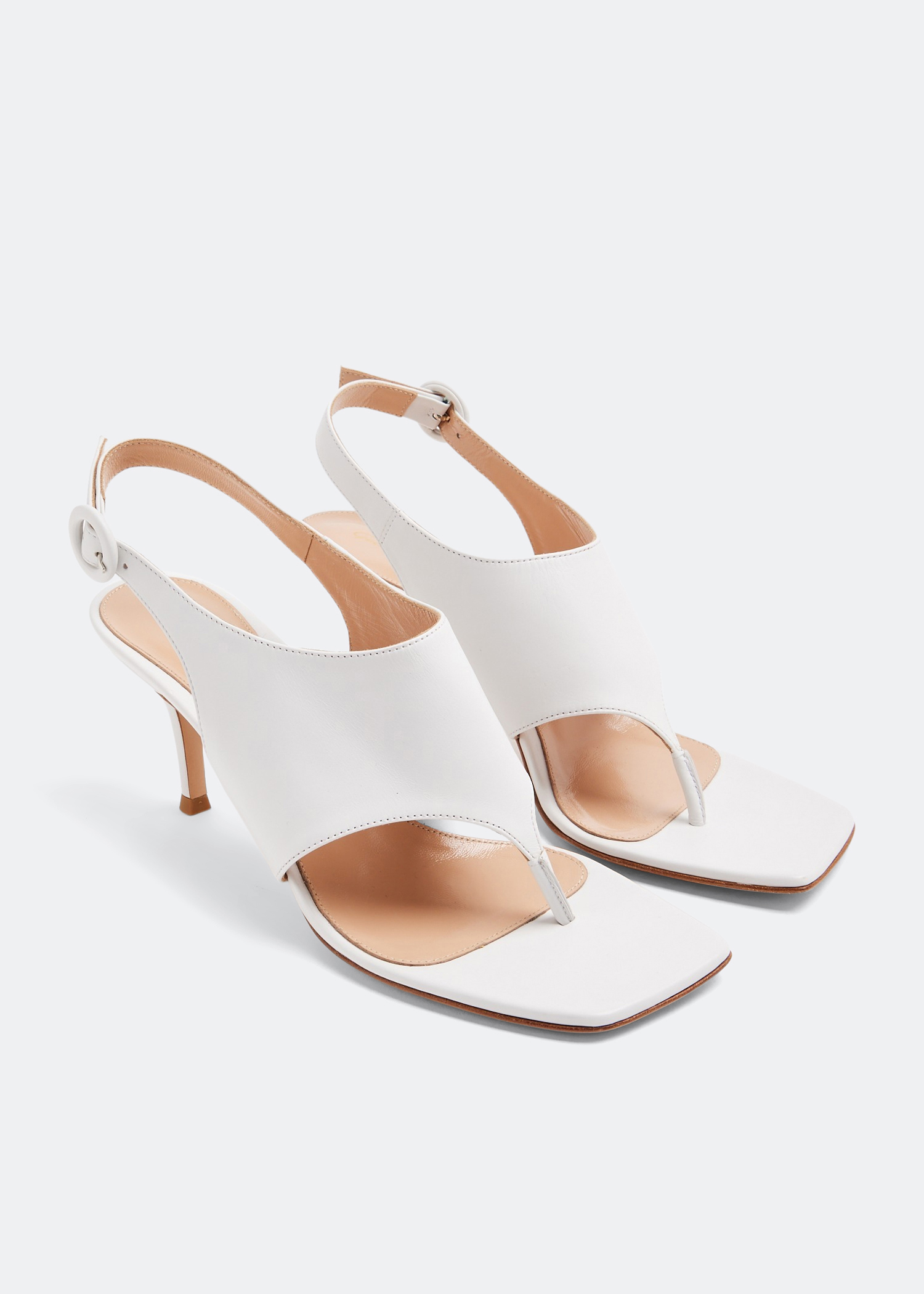 

Leather thong sandals, White