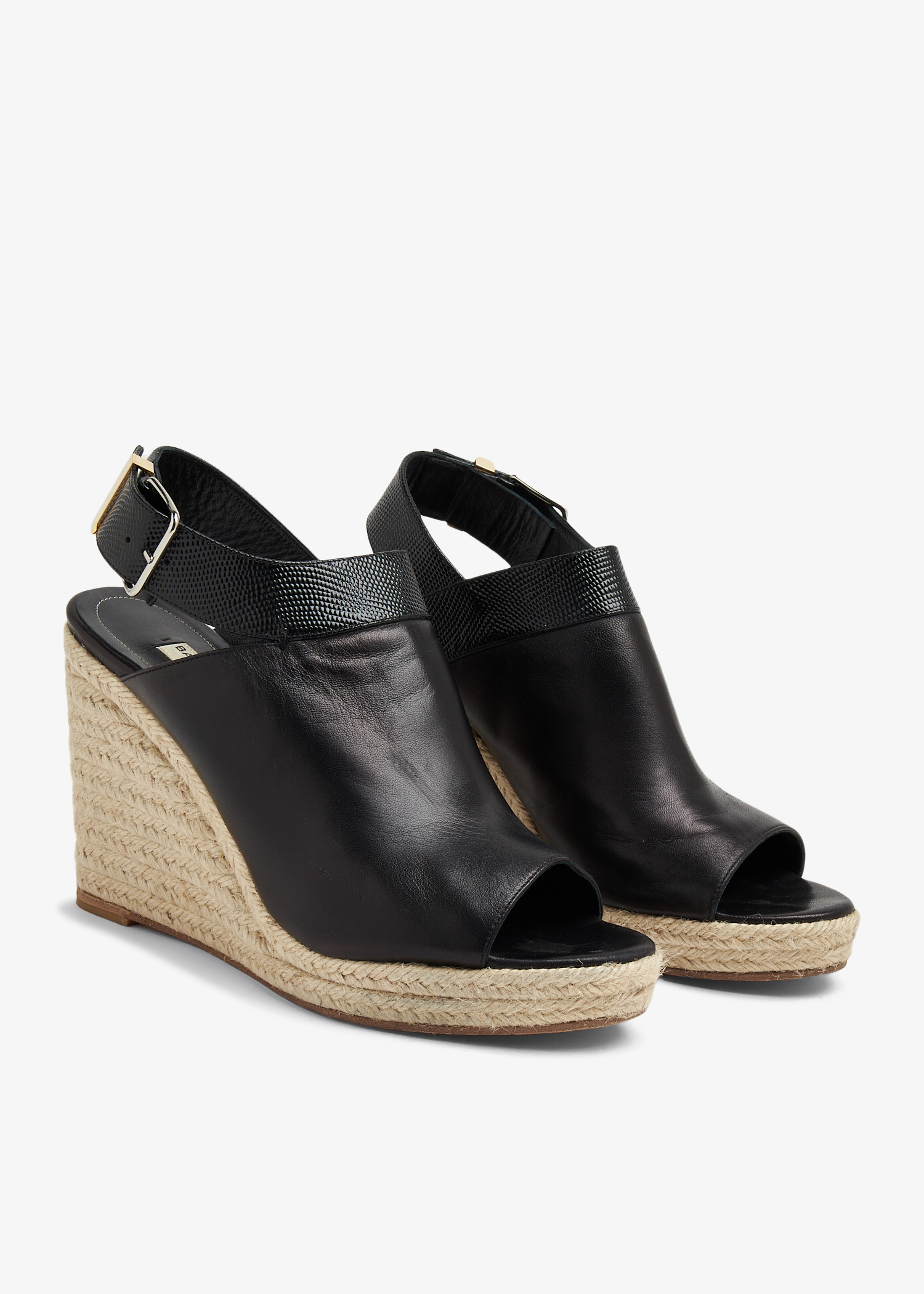 

Slingback espadrille wedge sandals, Black