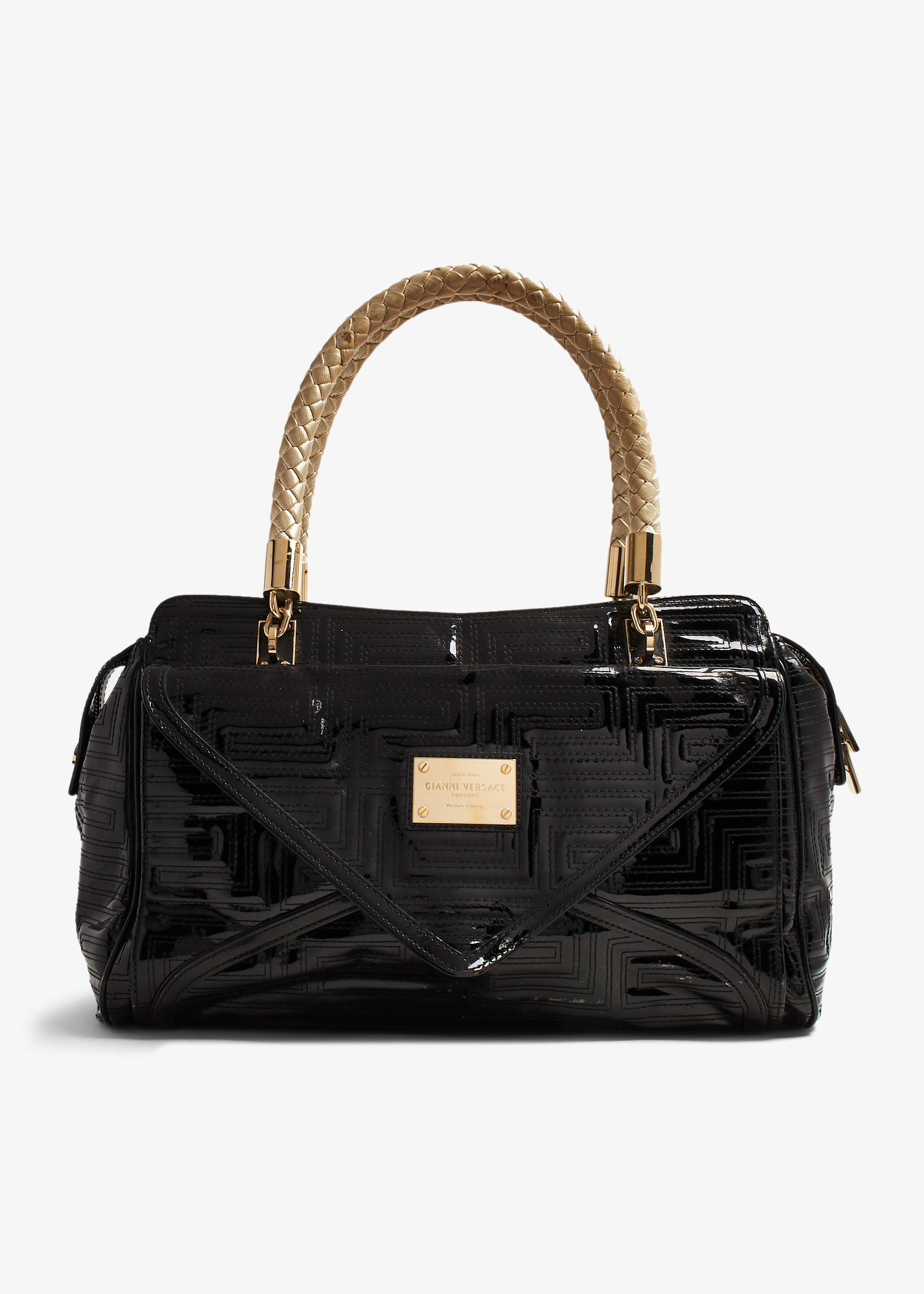 

Gianni Versace couture quilted satchel, Black