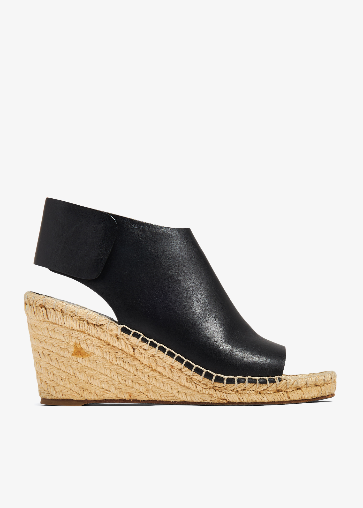 

Open-toe espadrille wedge sandals, Black