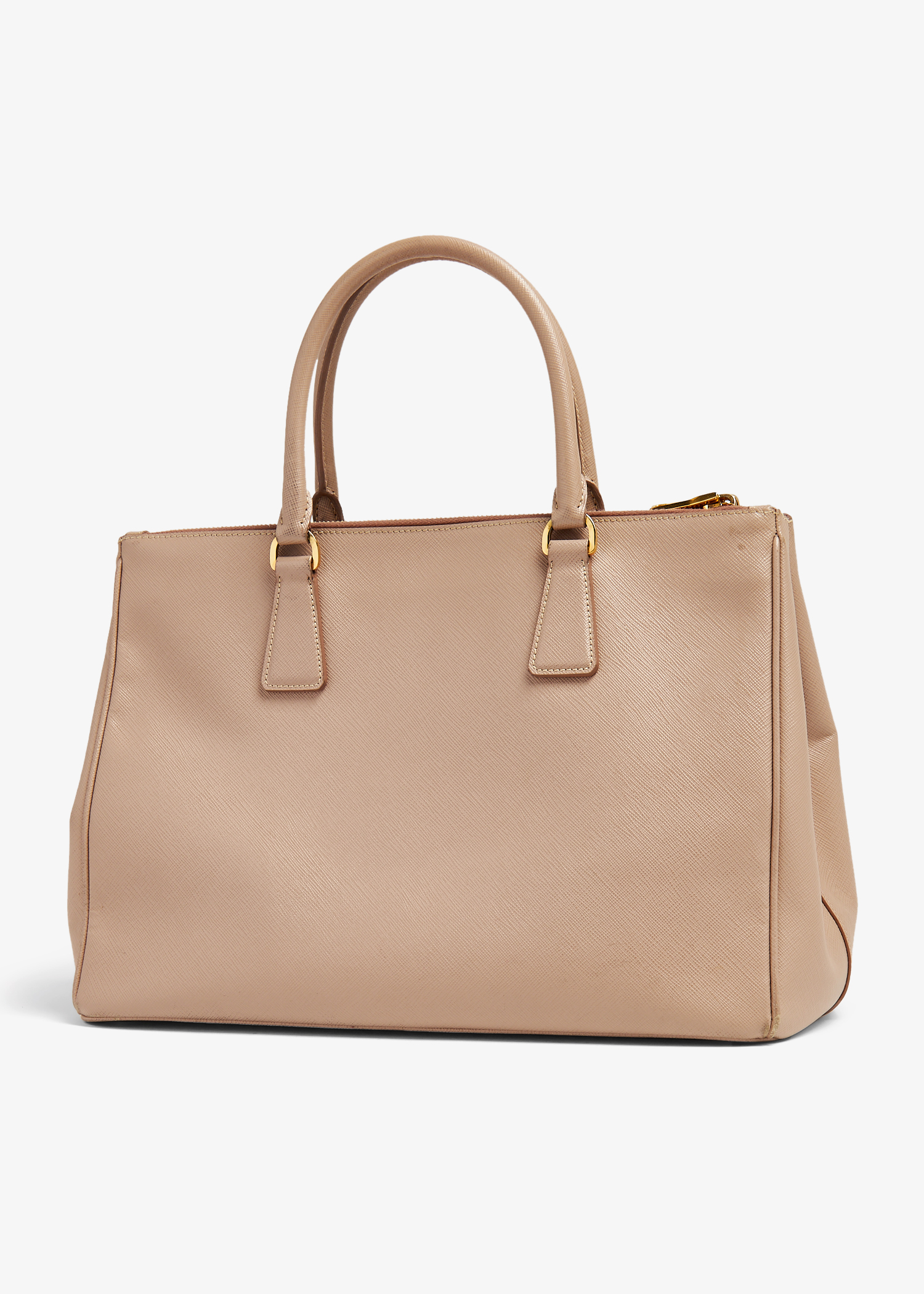 

Medium double zip tote bag, Beige