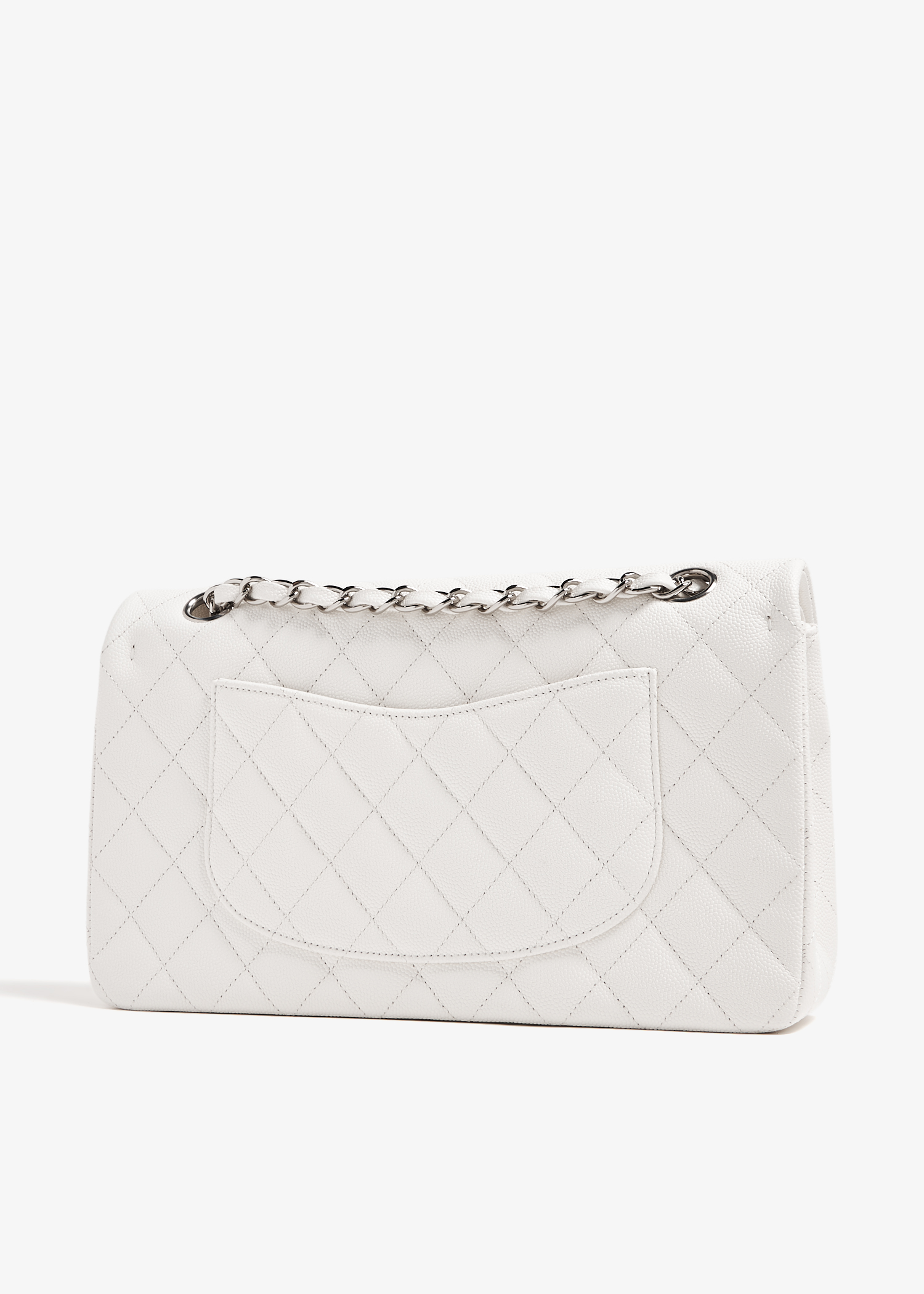 

Medium Classic Double Flap bag, White