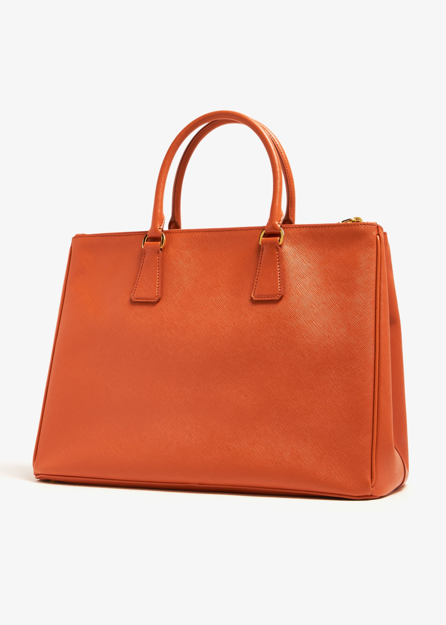 

Medium double zip tote bag, Orange