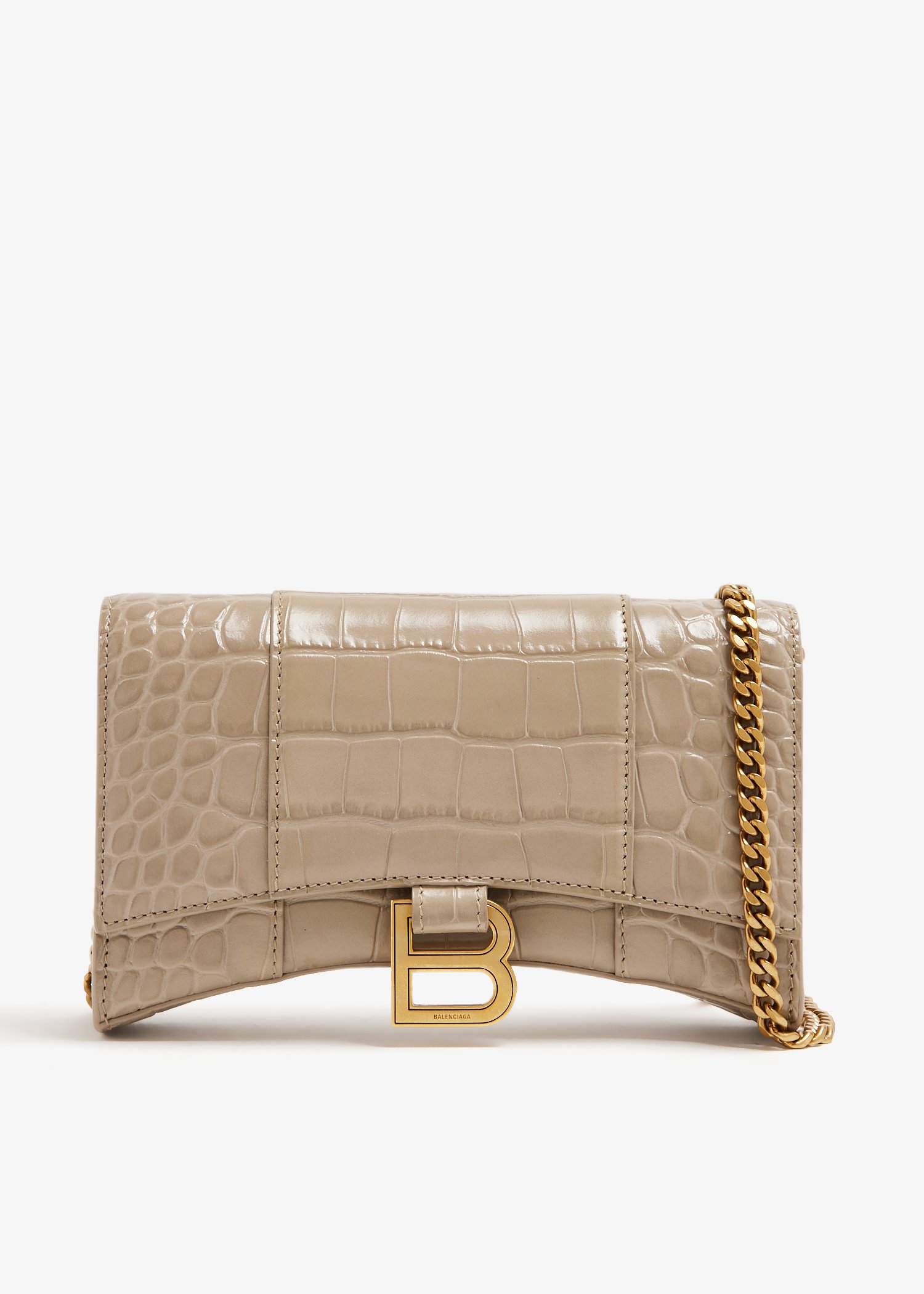 

Hourglass chain wallet, Beige