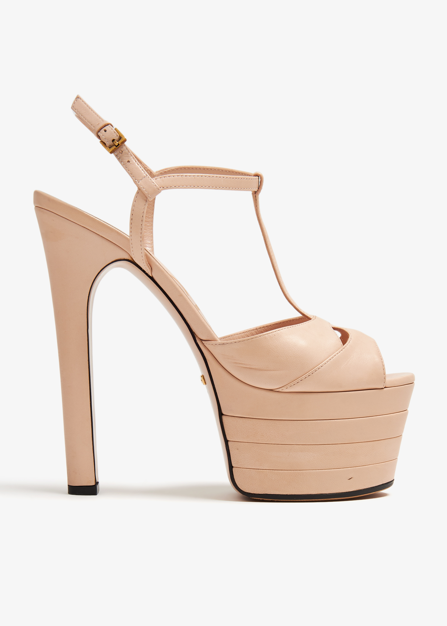 

Angel T-Strap platform pumps, Beige