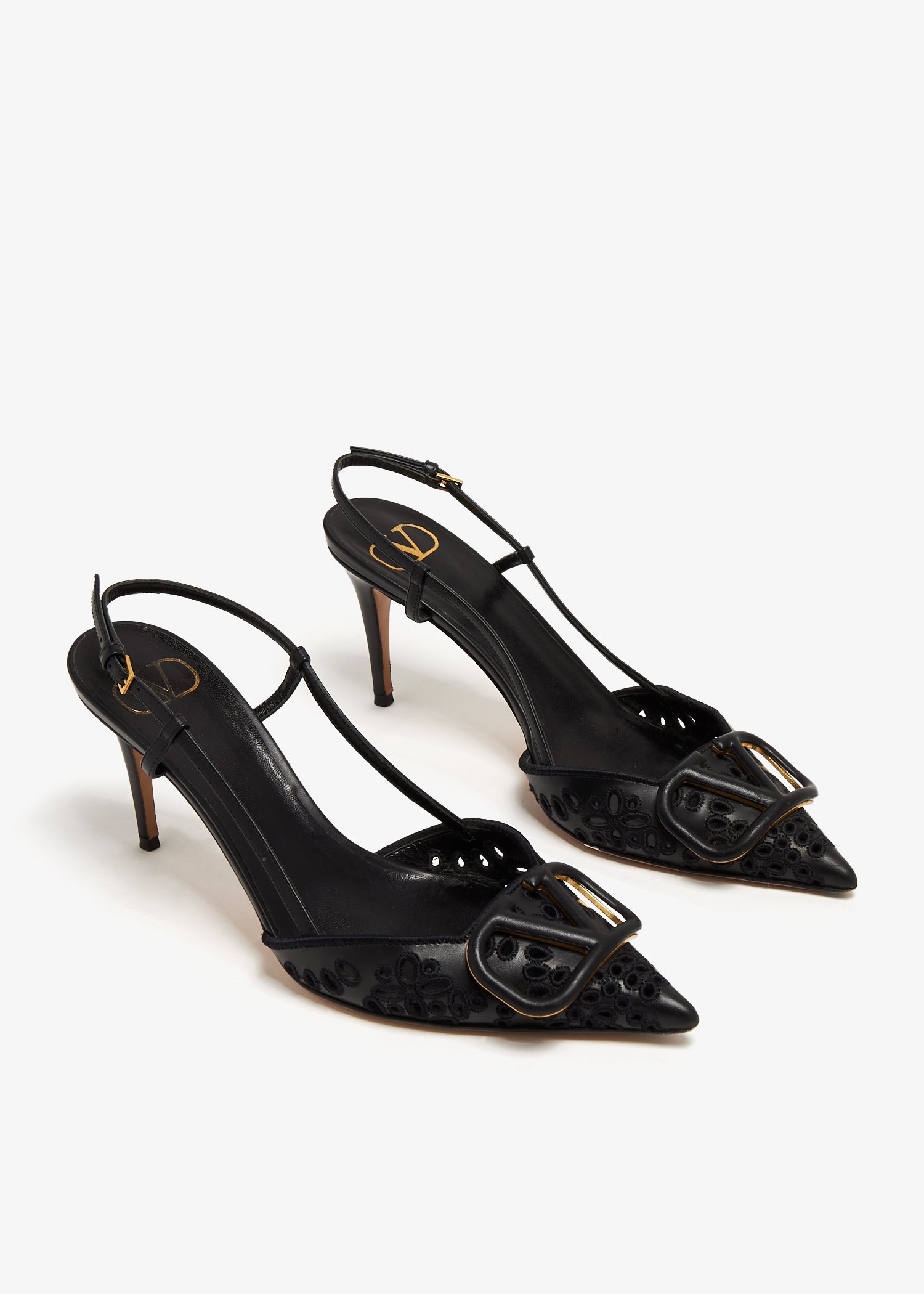 

VLogo Signature slingback pumps, Black