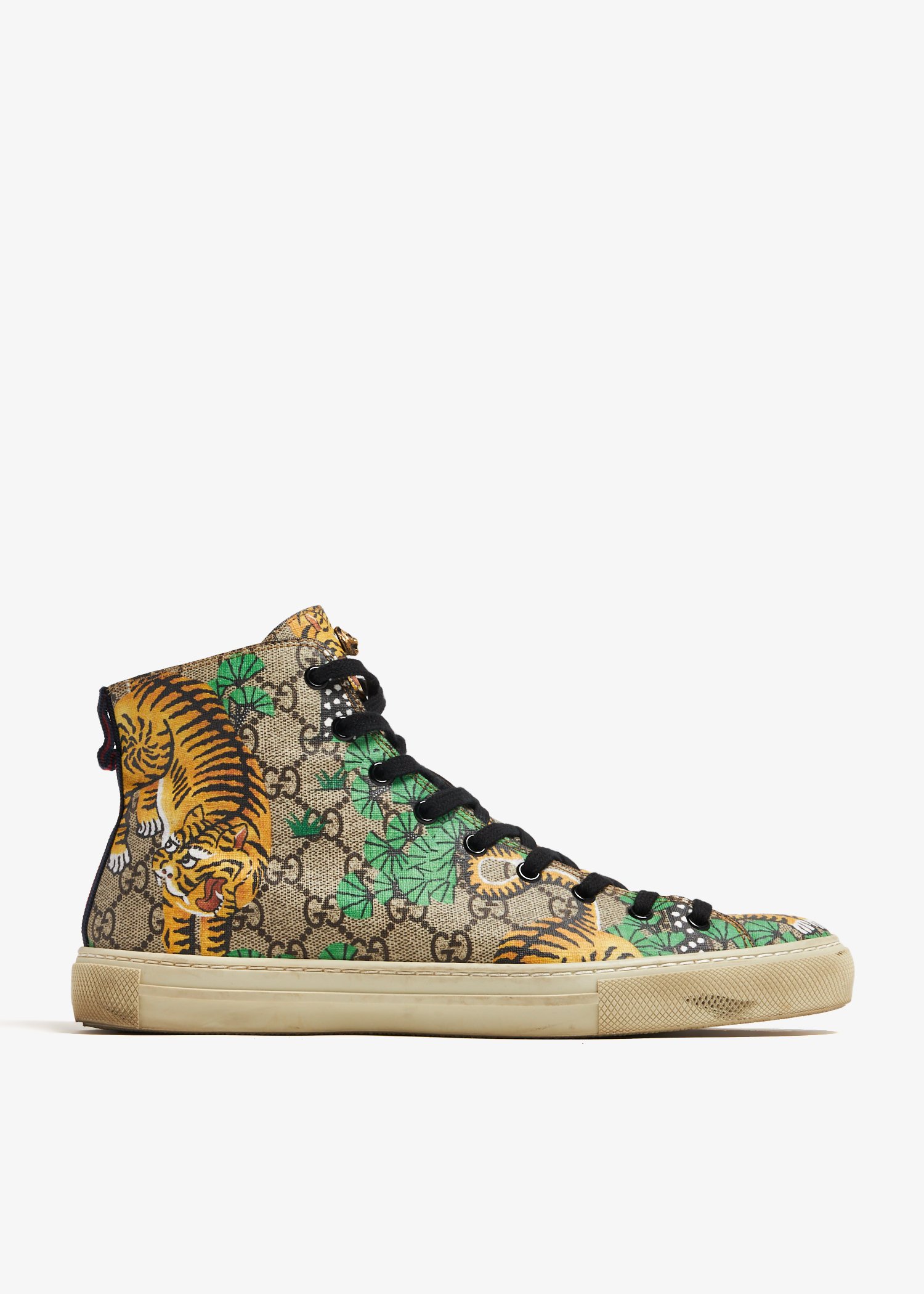 

GG supreme bengal tiger high-top sneakers, Brown