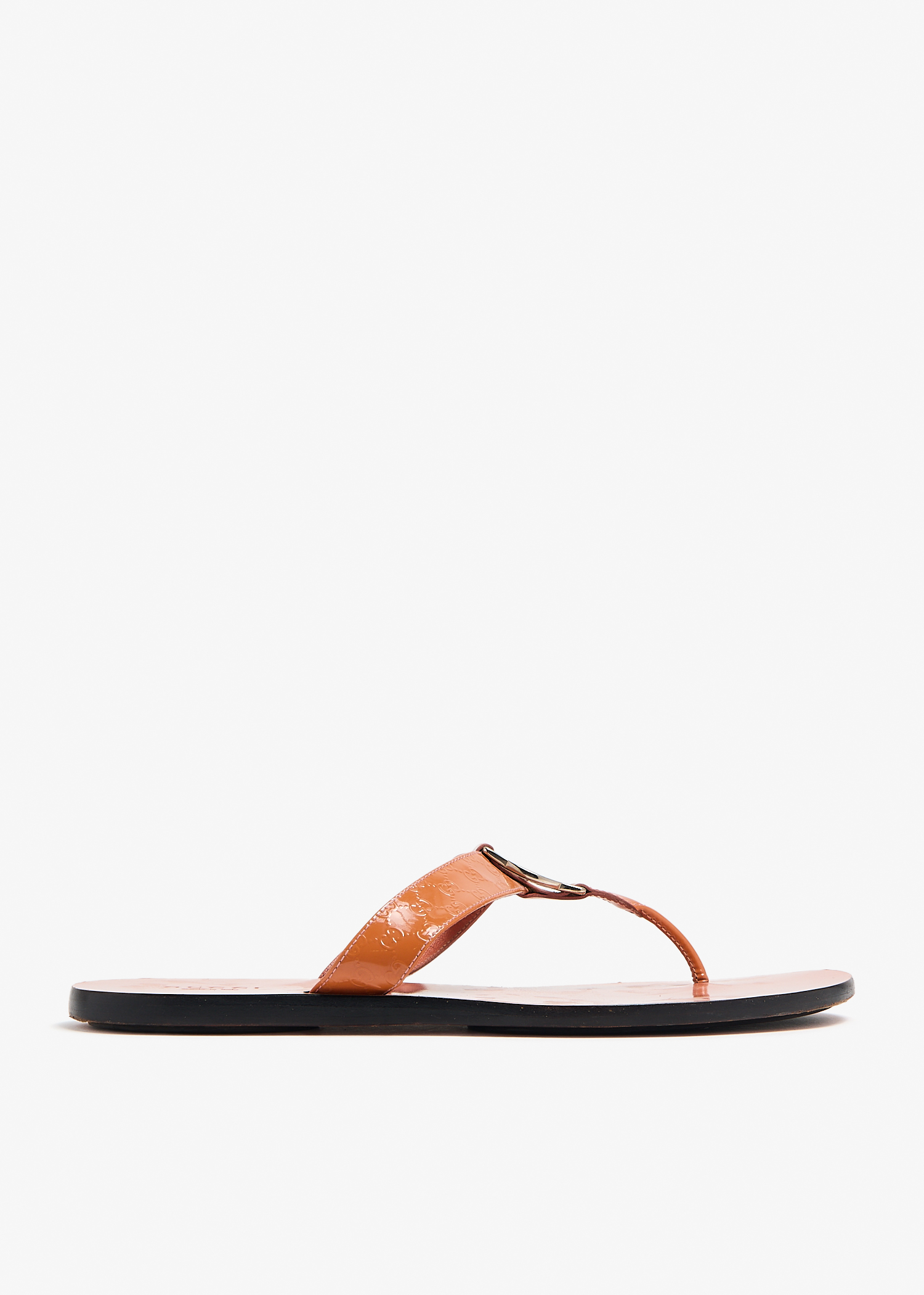 

Guccissima GG Thong Sandals, Orange