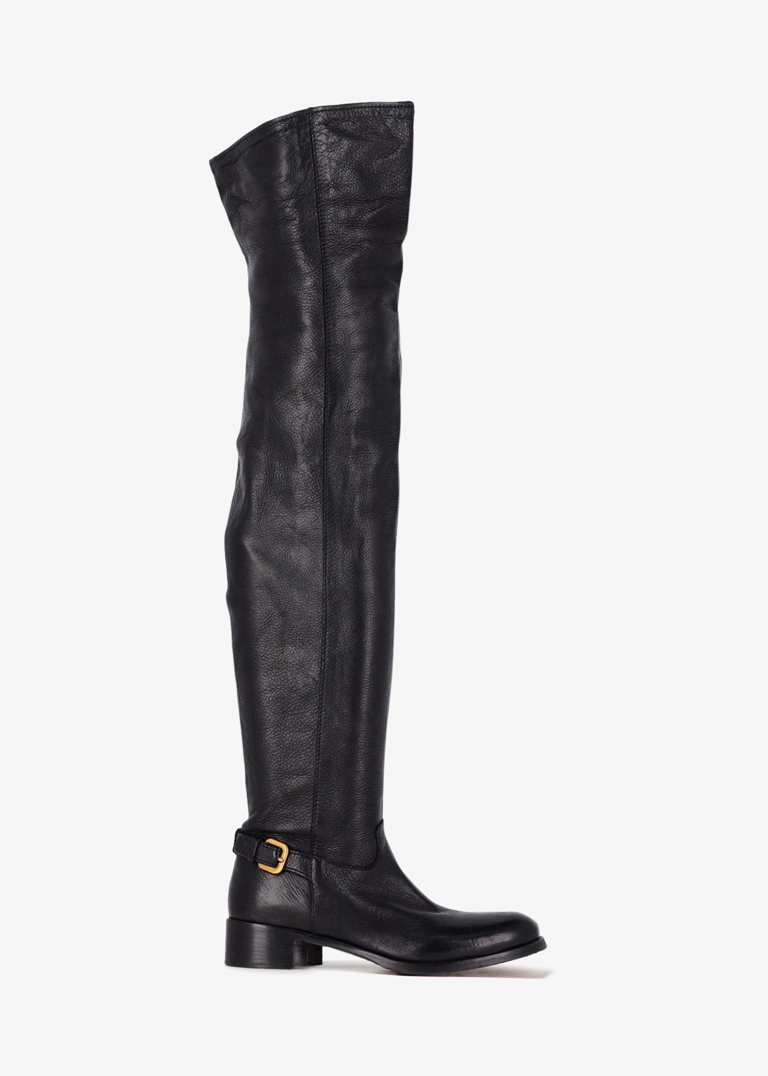

Leather over-the-knee boots, Black