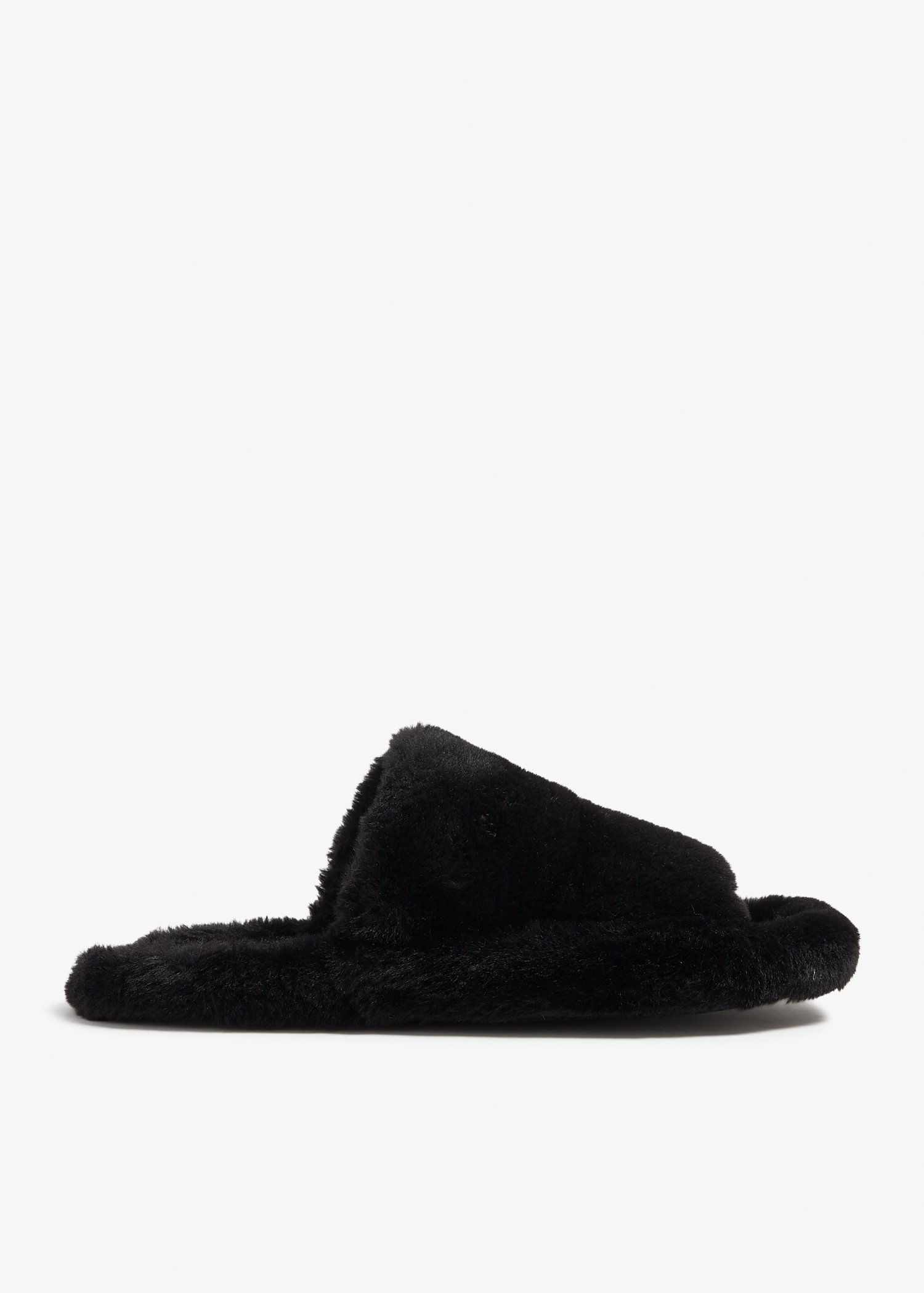 

Faux fur slides, Black