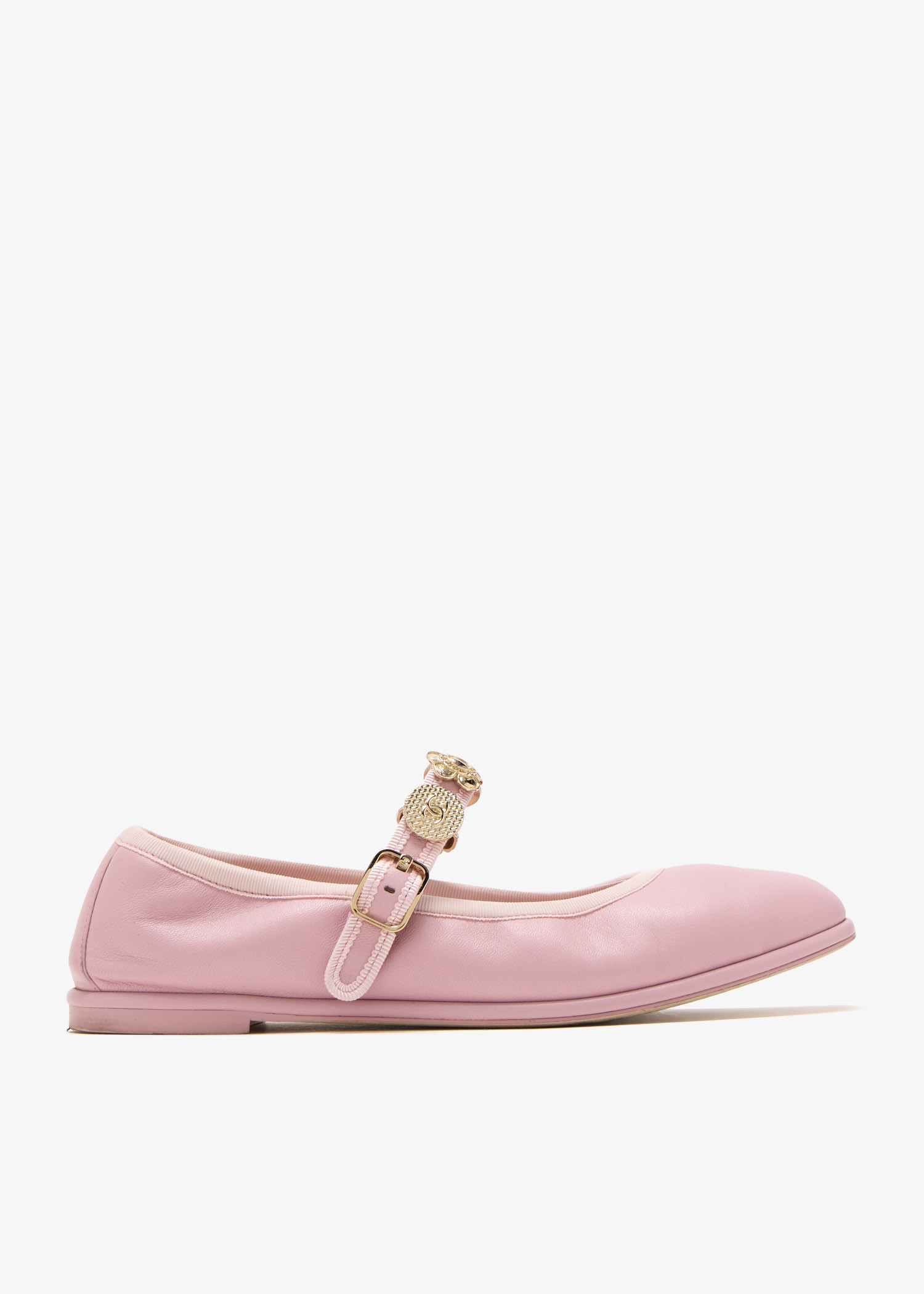 

Leather CC Mary Janes, Pink